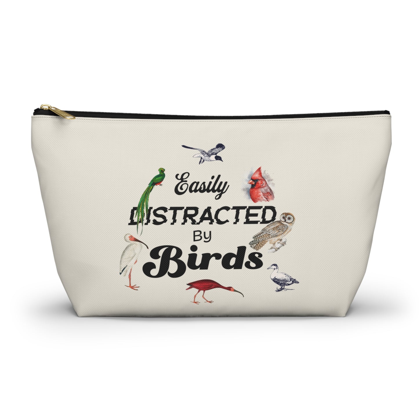 Easily Distracted by Birds Accessory Pouch - Fun Bird Lover's Organizer