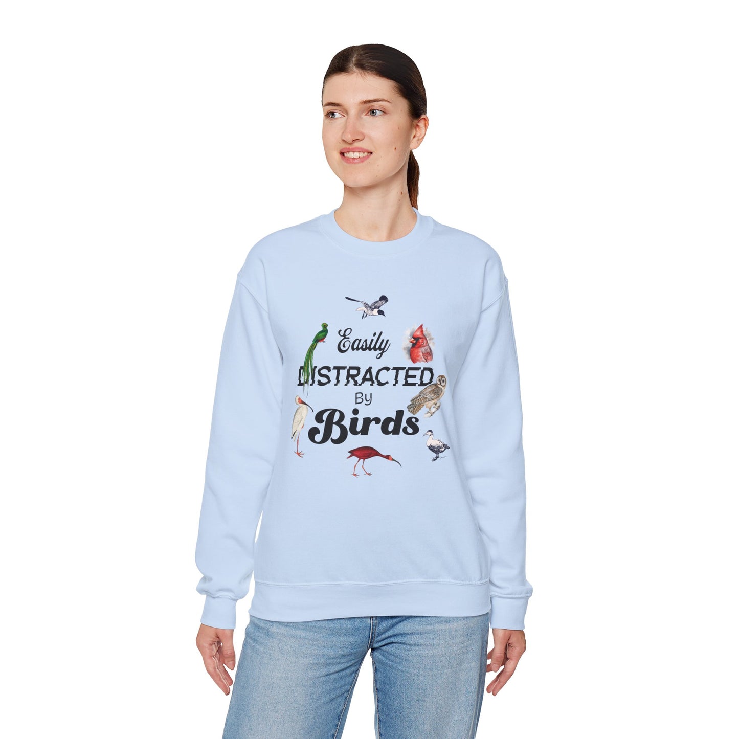 Easily Distracted by Birds Sweatshirt | Unisex Heavy Blend Crewneck