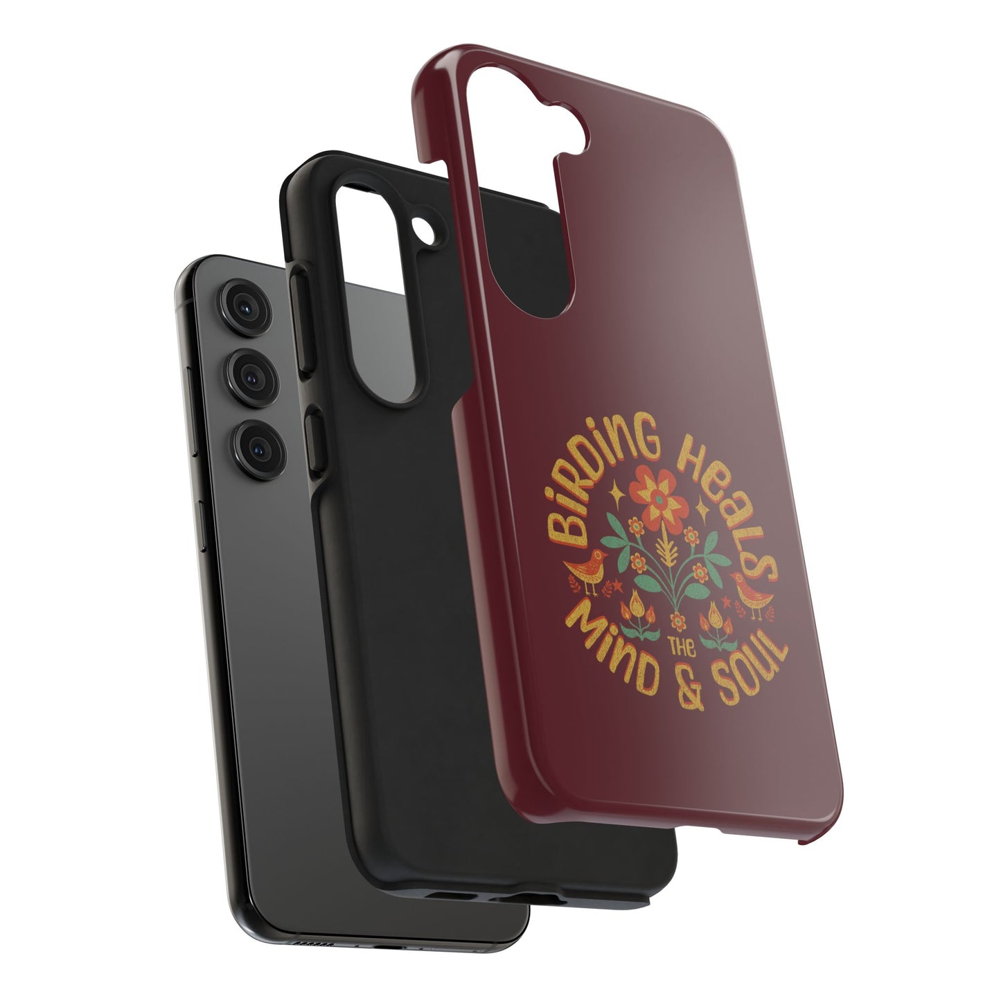 The Nerdy Birder - Birding Heals the Mind & Soul Design, Tough Secure Phone Covers for Bird Lovers, Artistic Gifts for Nature Enthusiasts