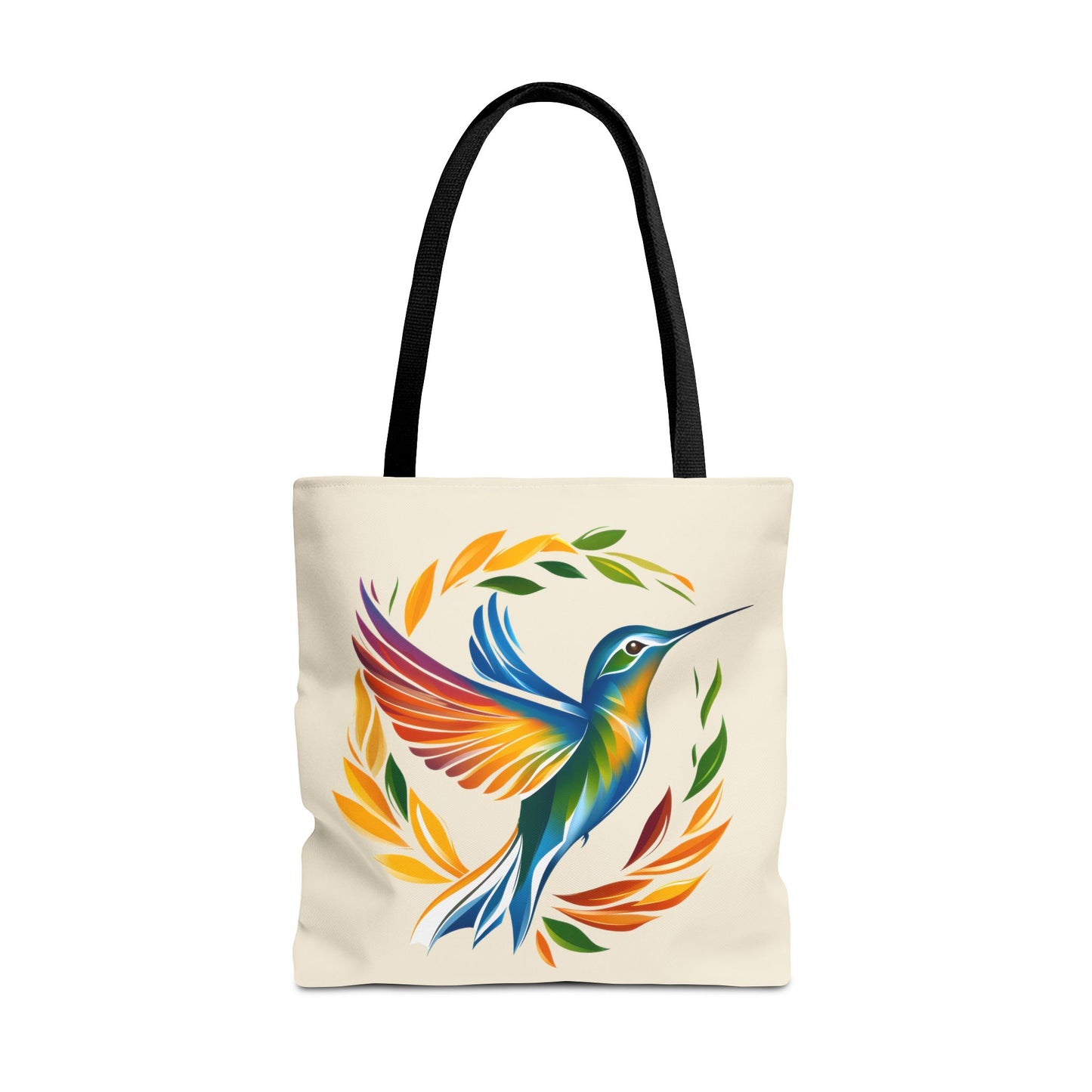 Hummingbird Rainbow Tote Bag - Natural color