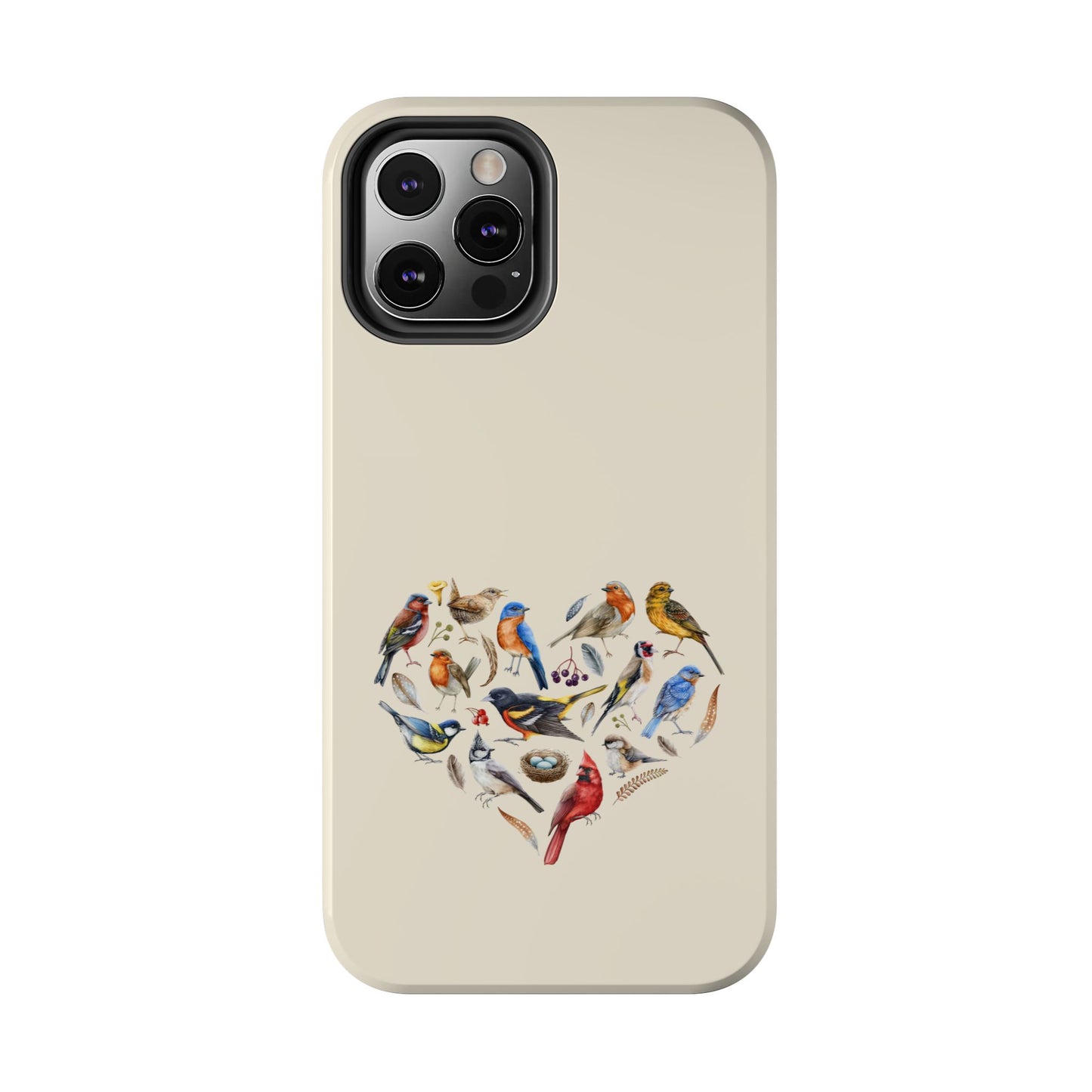 Bird Heart Tough Phone Cases - Cute Wildlife Design, Gift for Nature Enthusiasts, Durable Cases for Birdwatching
