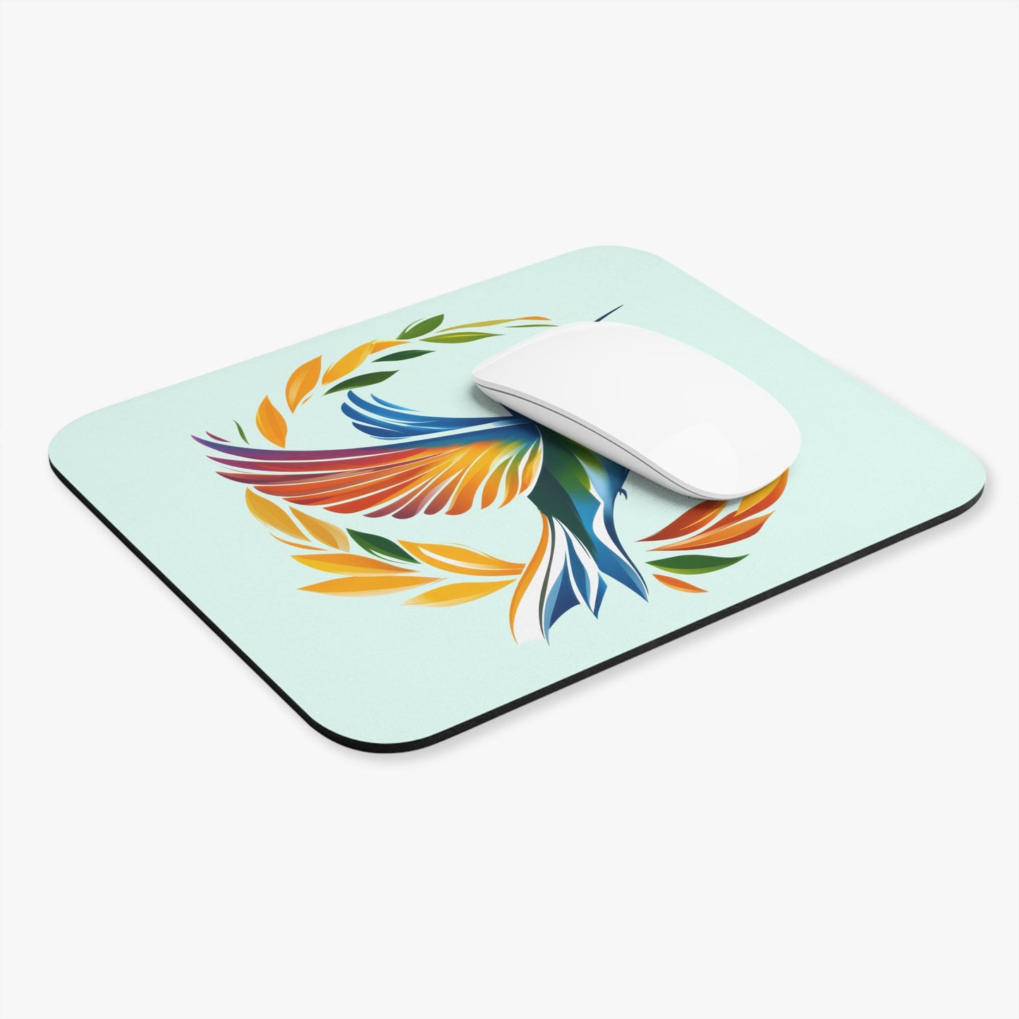 Hummingbird Rainbow Mint Mouse Pad - Fun & Colorful Desk Accessory for Bird Lovers