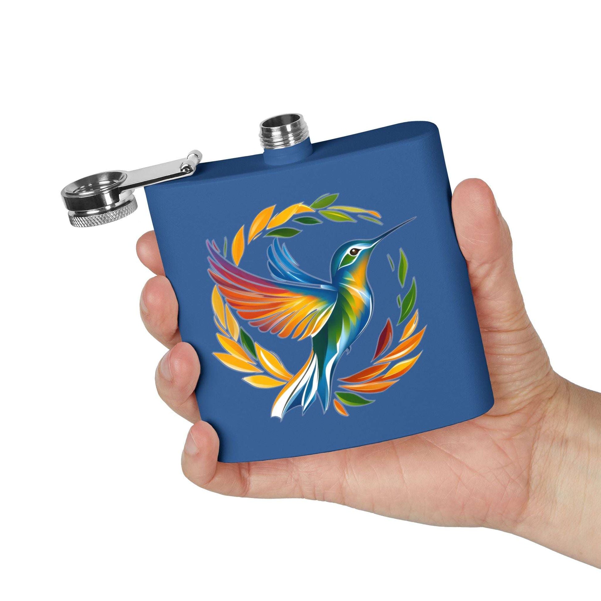 Hummingbird Rainbow Stainless Steel Flask - 6oz