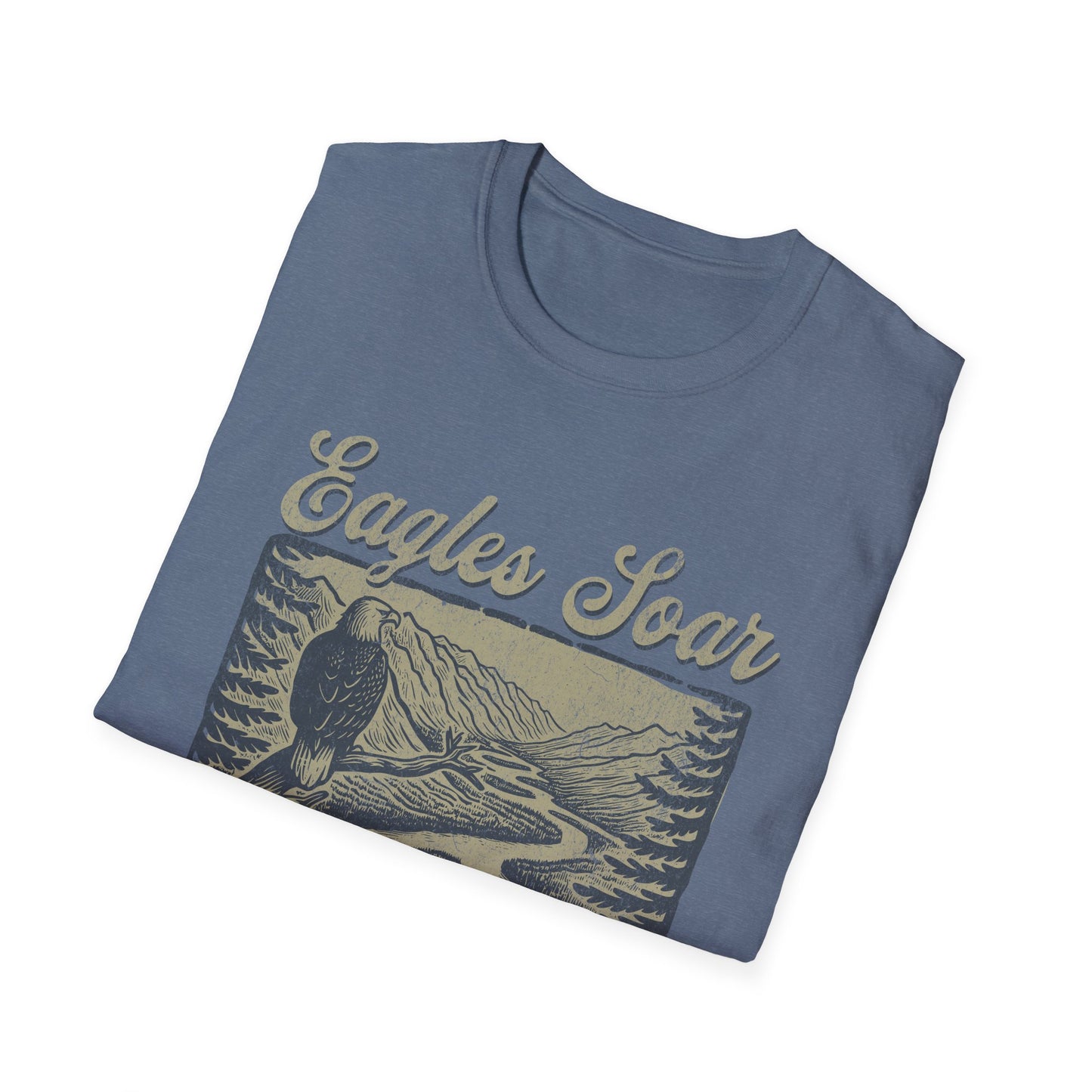 Eagles Soar Unisex Softstyle T-Shirt - Nature Inspired Graphic Tee
