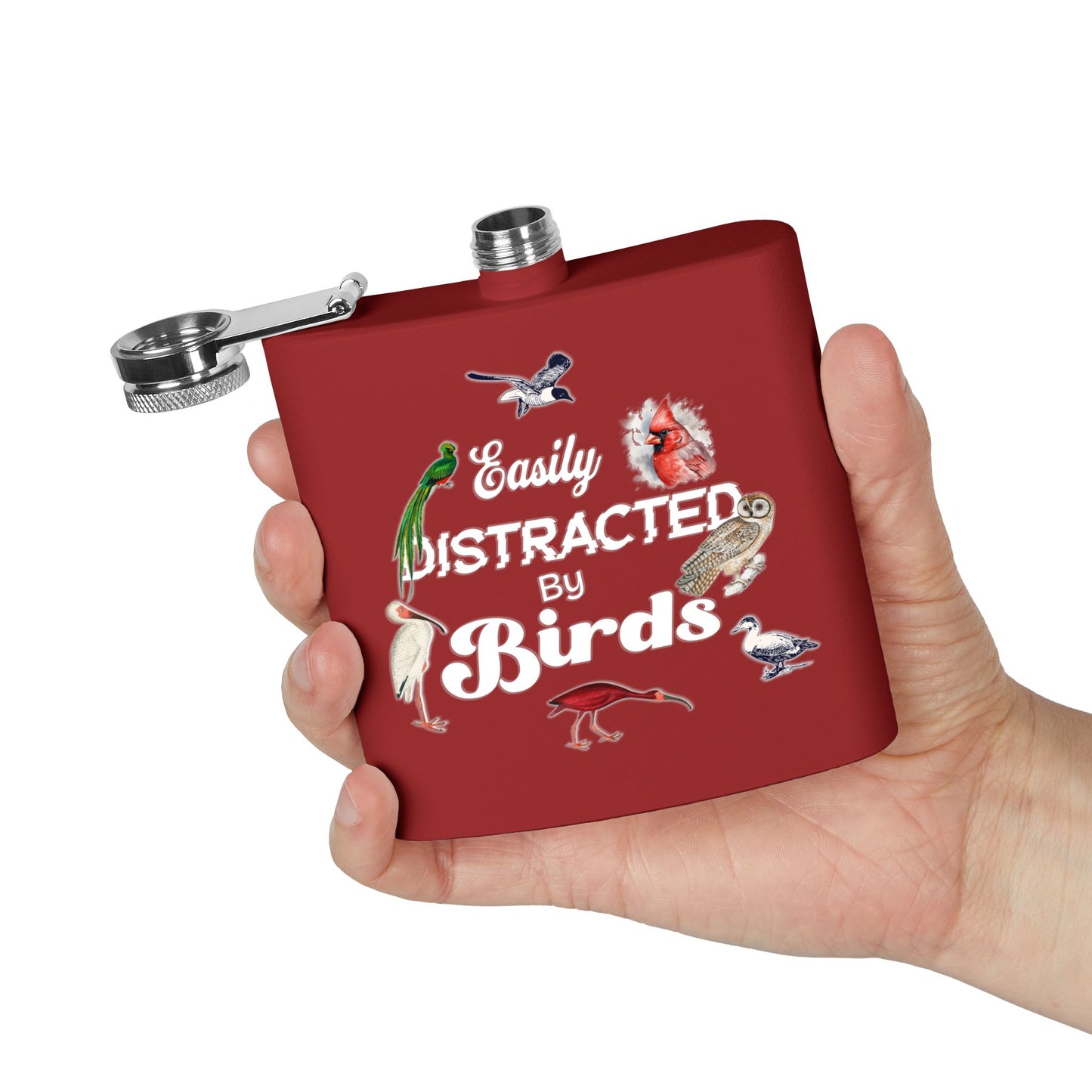 Easily Distracted By Birds Stainless Steel Flask - 6oz