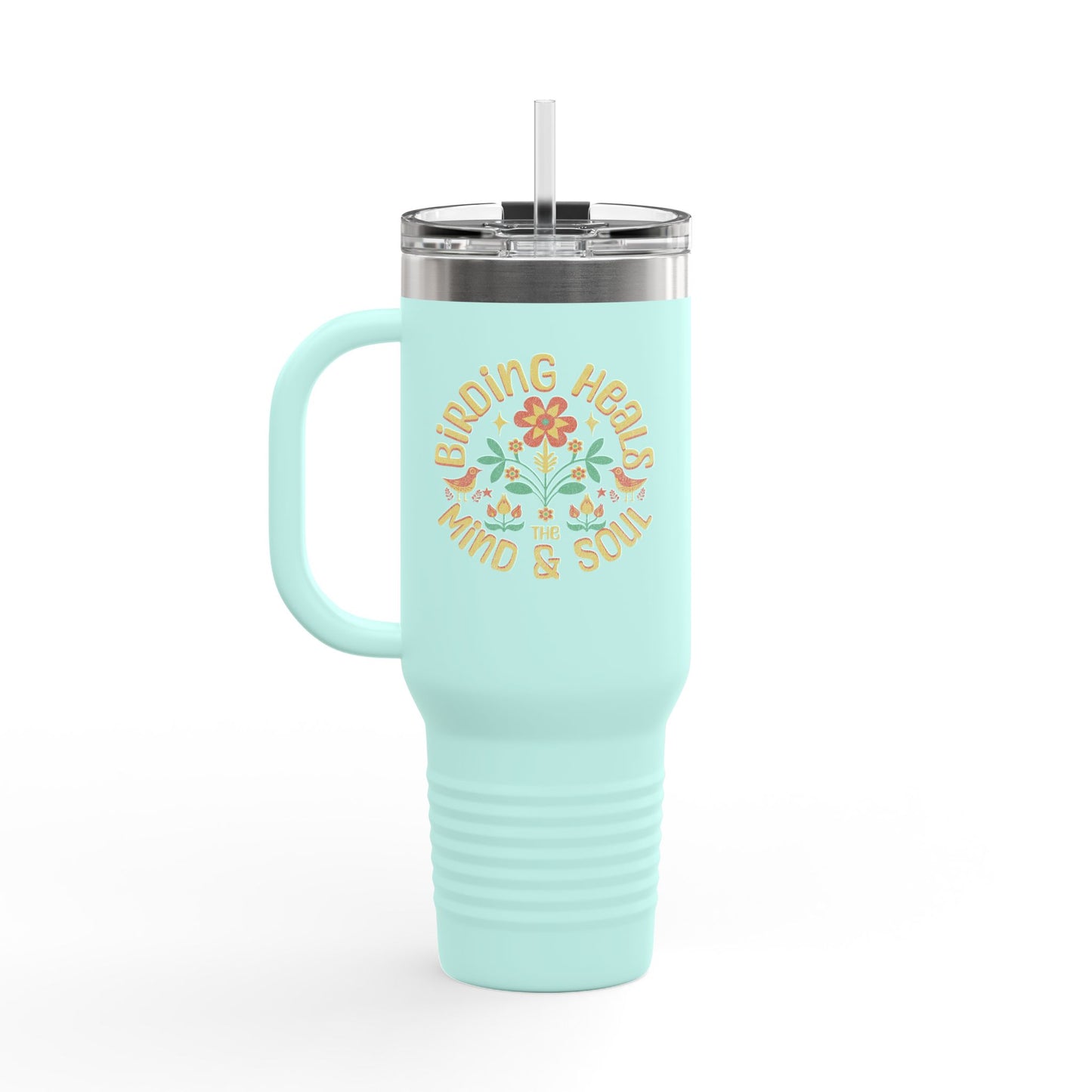 The Nerdy Birder Birding Heals Insulated Travel Mug, 40oz