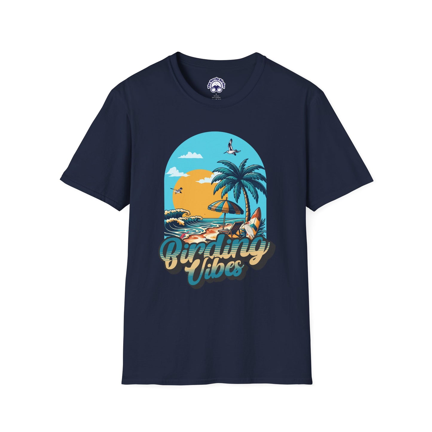 Birding Vibes Unisex Softstyle T-Shirt - Tropical Beach Graphic Tee