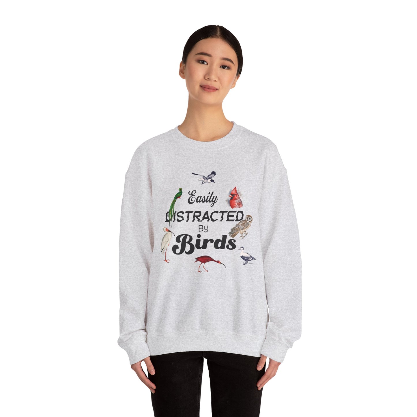 Easily Distracted by Birds Sweatshirt | Unisex Heavy Blend Crewneck