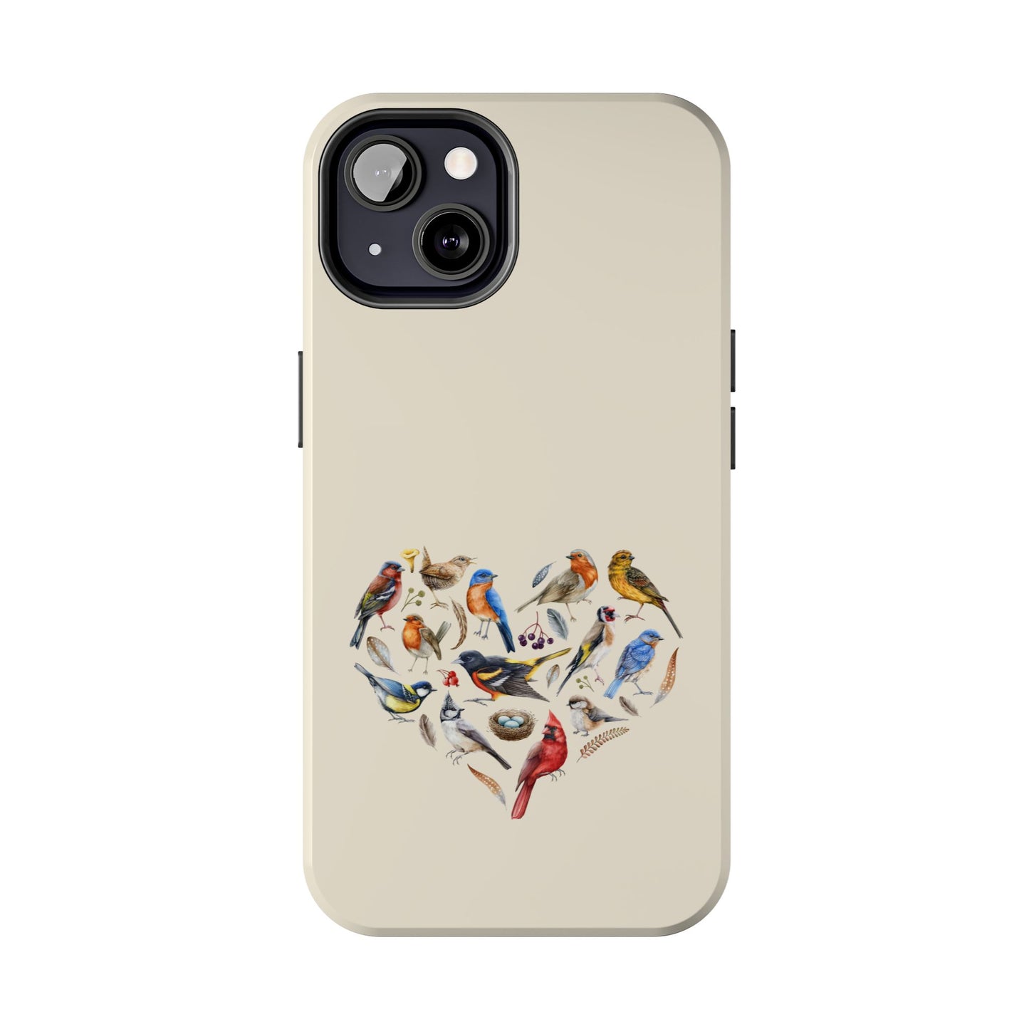 Bird Heart Tough Phone Cases - Cute Wildlife Design, Gift for Nature Enthusiasts, Durable Cases for Birdwatching