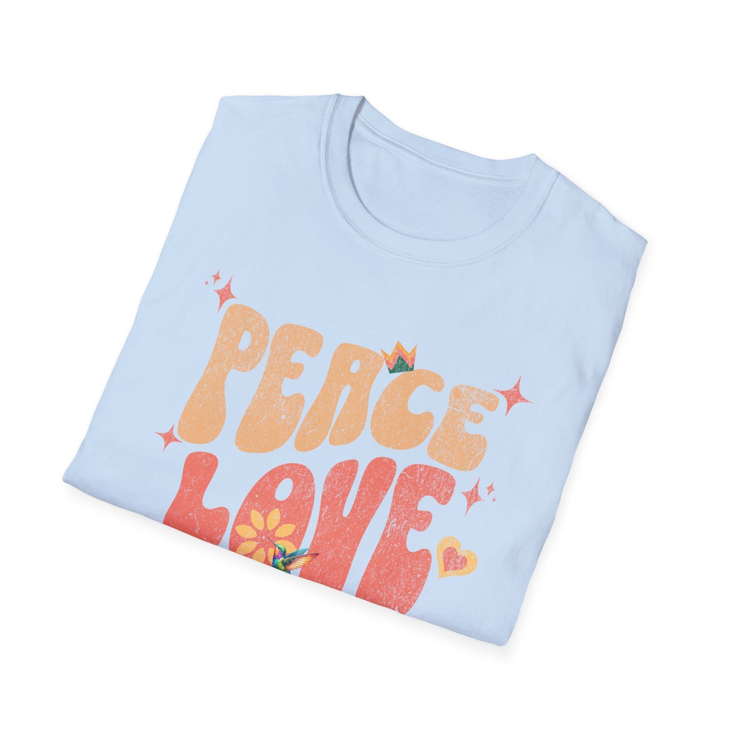 Peace Love Birds Unisex Softstyle T-Shirt - Retro Vibe Tee for Casual Wear
