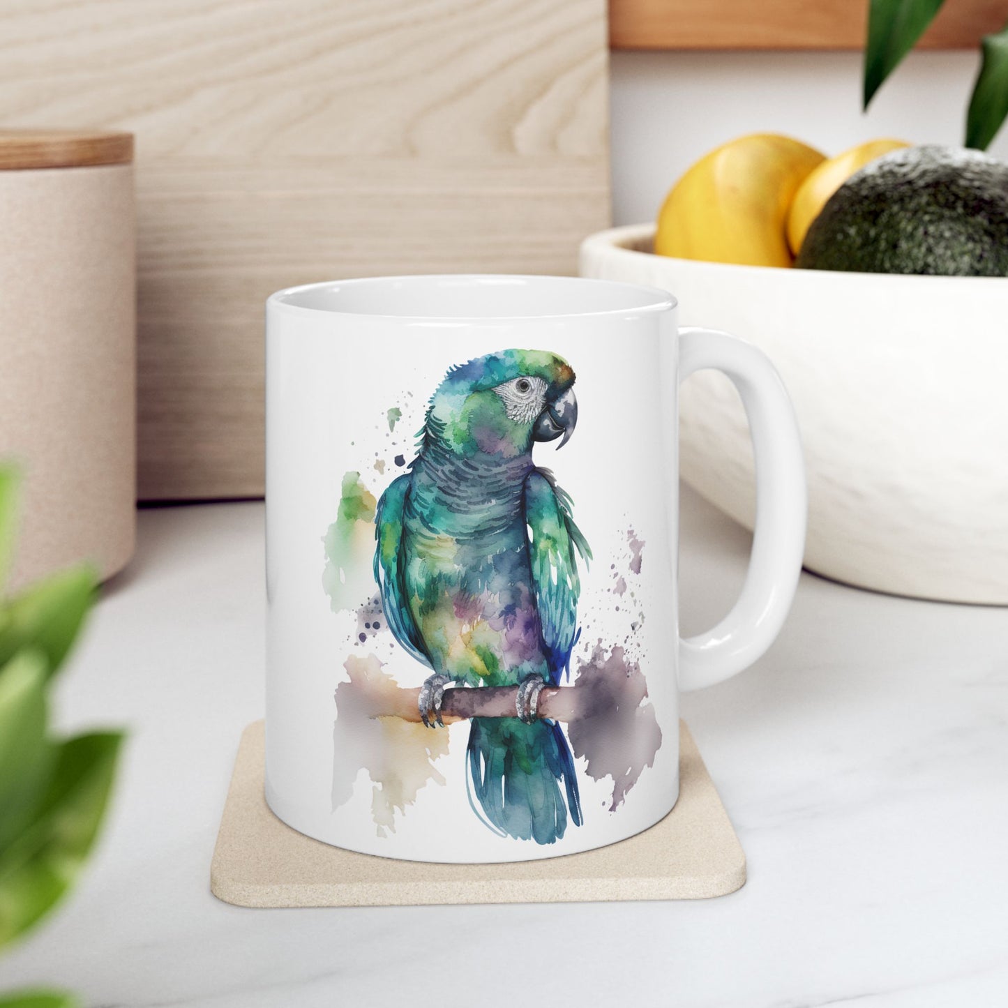 Colorful Parrot Ceramic Mug
