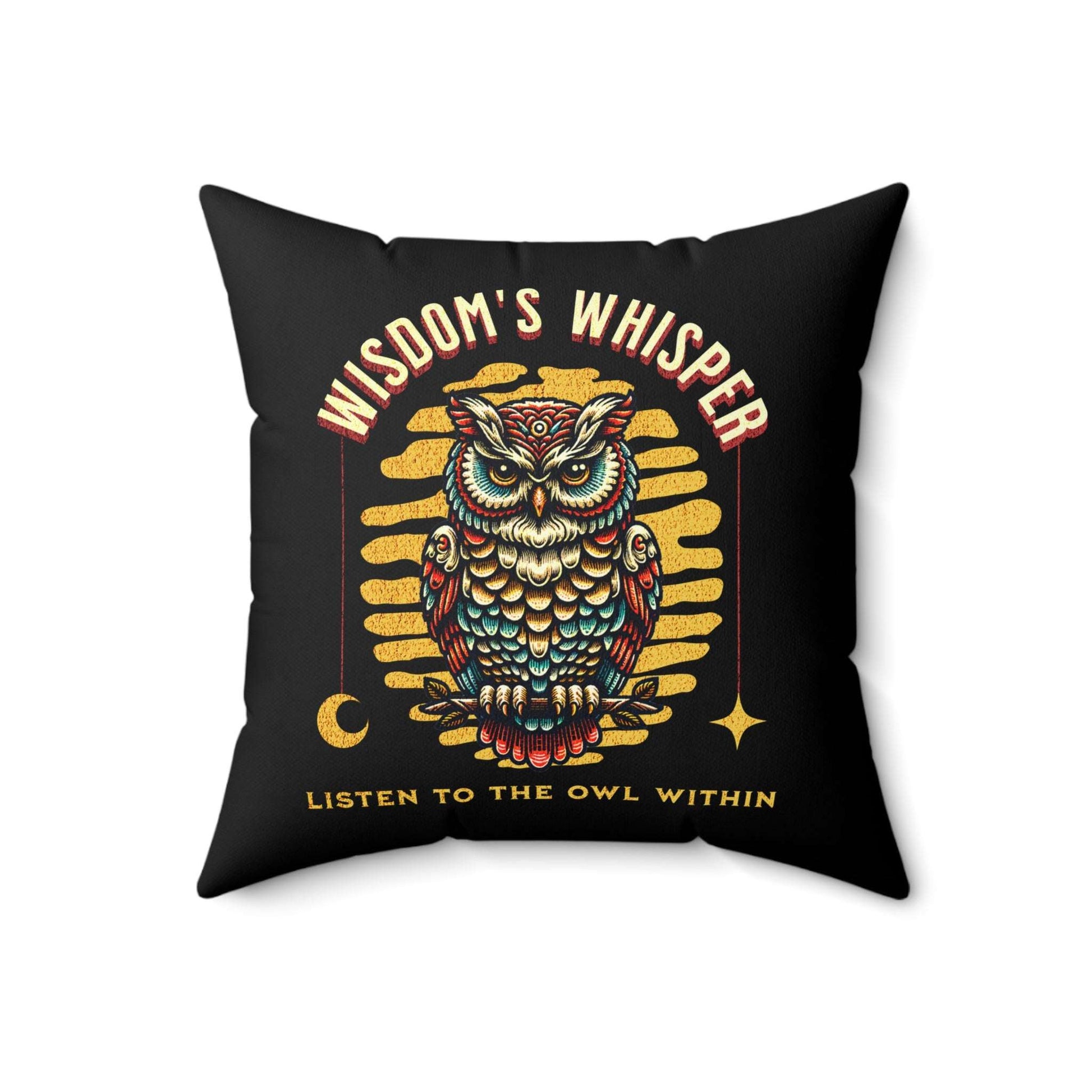 Wisdom's Whisper Owl Pillow - Spiritual Decor for Home