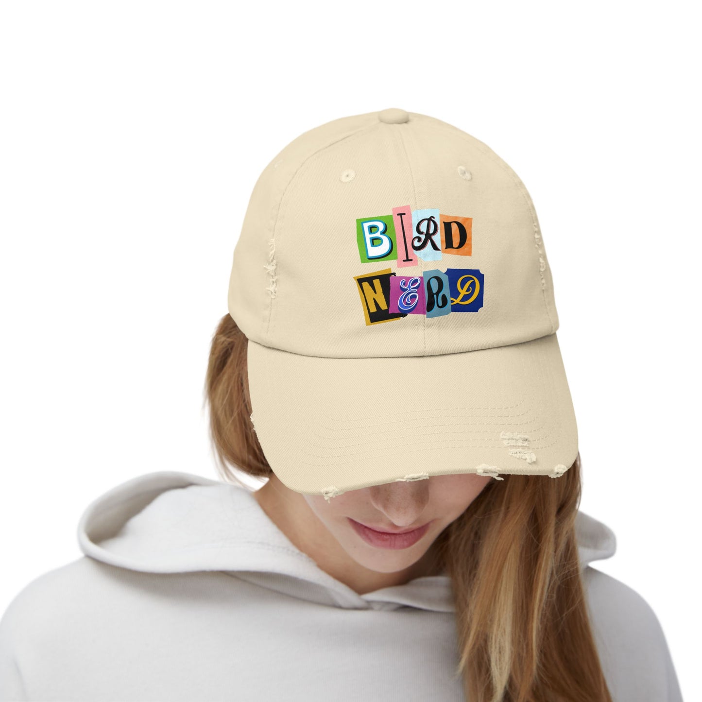 Bird Nerd Playful Unisex Distressed Cap - Perfect for Bird Lovers & Nerds