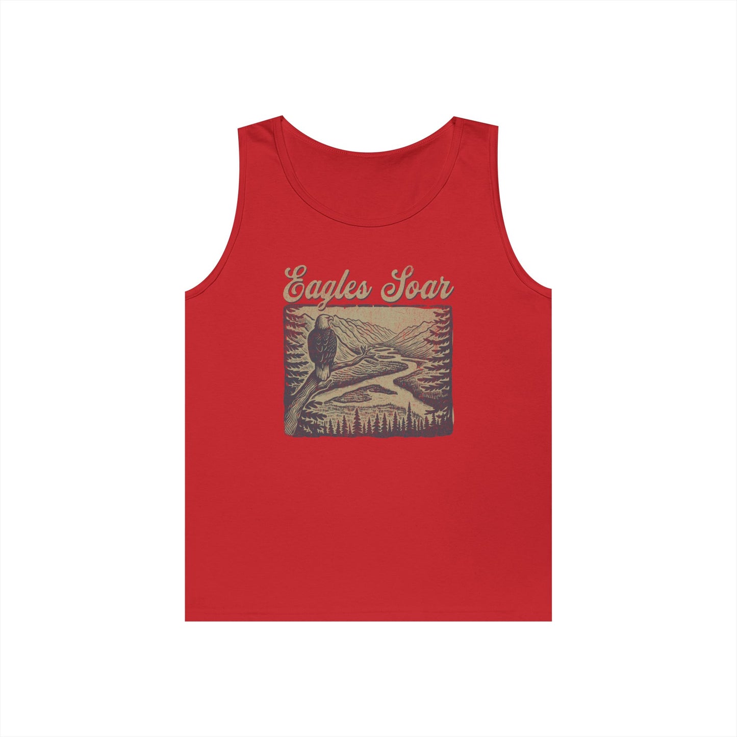 Eagles Soar Unisex Heavy Cotton Tank Top – Outdoor Adventure Wear