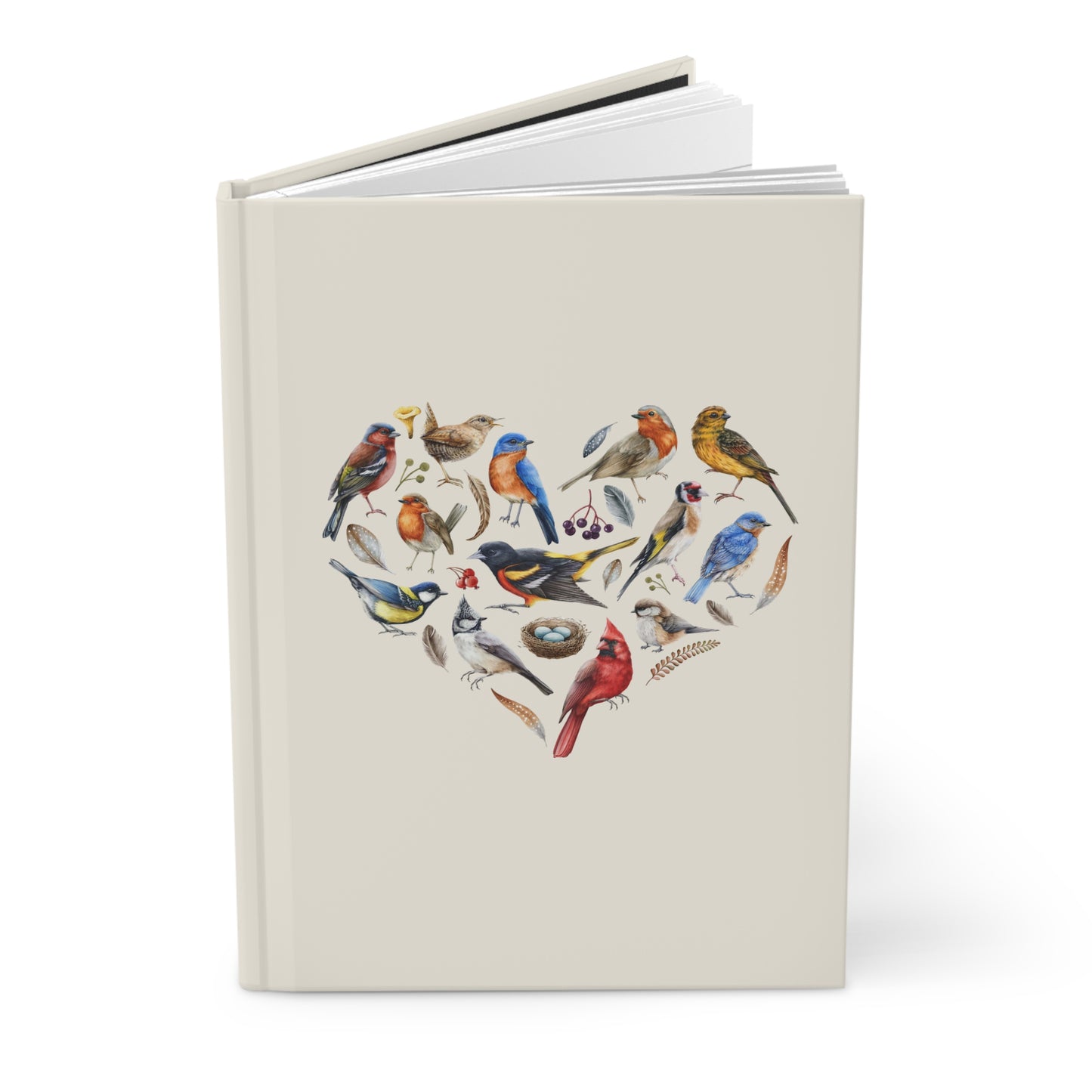 The Nerdy Birder Bird Heart Hardcover Journal - Perfect for Nature Lovers & Birdwatchers