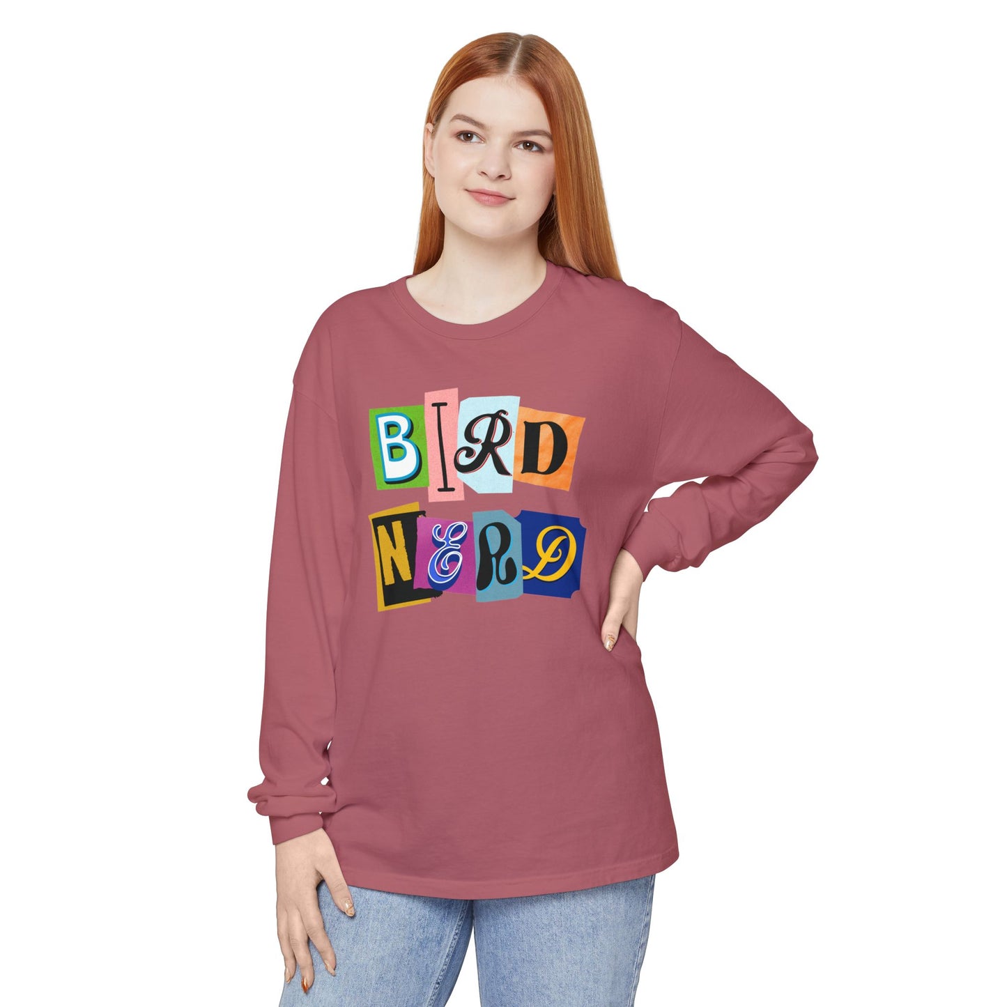 Bird Nerd Long Sleeve T-Shirt - Unisex Garment-Dyed Apparel for Bird Lovers