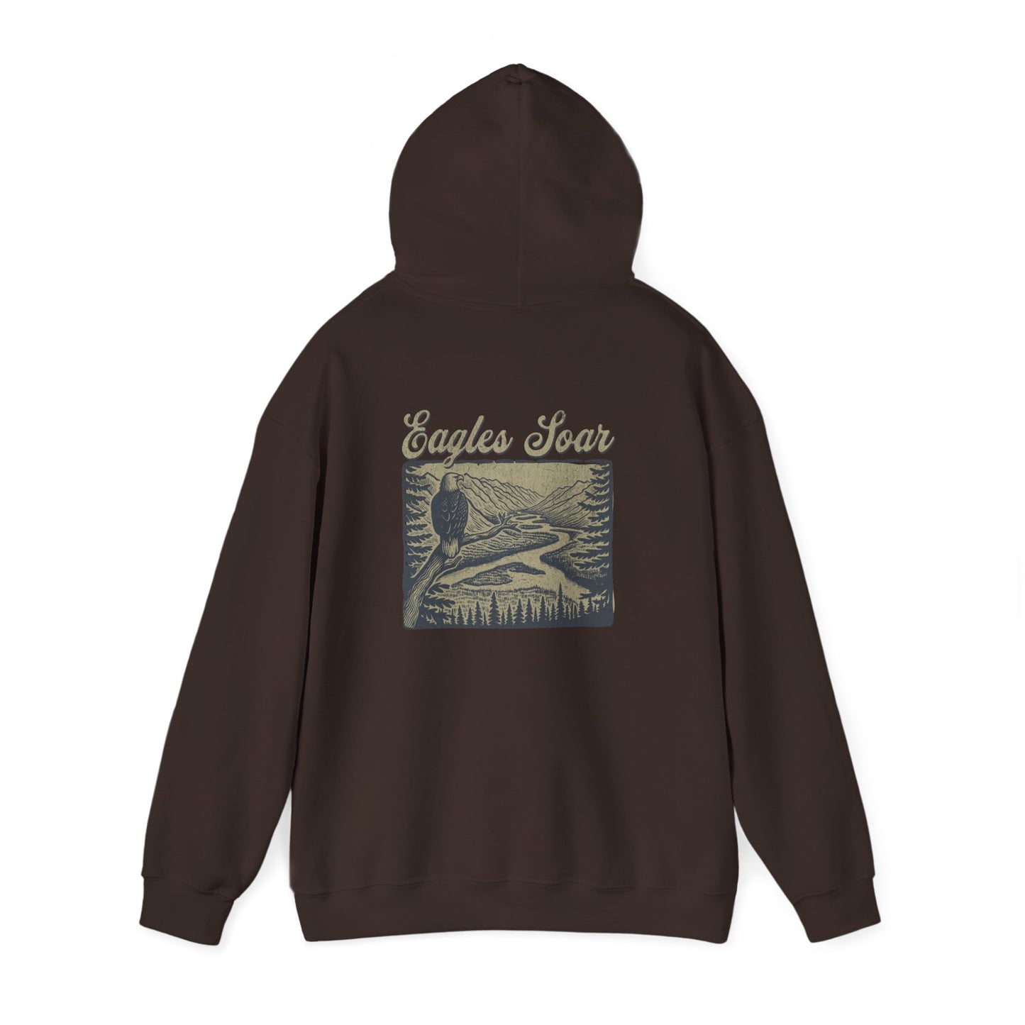 The Nerdy Birder - Eagle Soars Back Design Unisex Hoodie - Cozy Sweatshirt for Nature Lovers