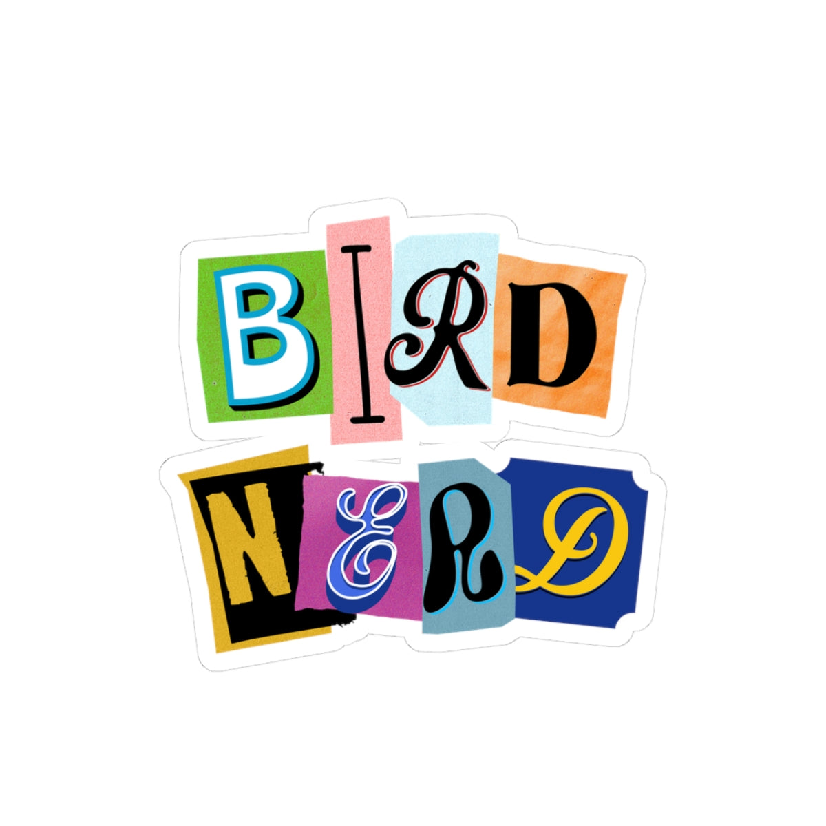 Colorful Bird Nerd Kiss-Cut Stickers - Fun Laptop Decor & Gifts