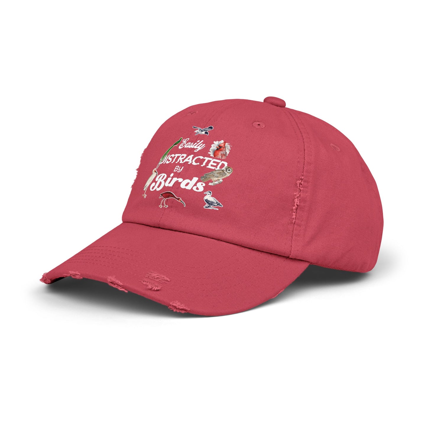 Easily Distracted By Birds Vintage Style Hat - Unisex Distressed Cap
