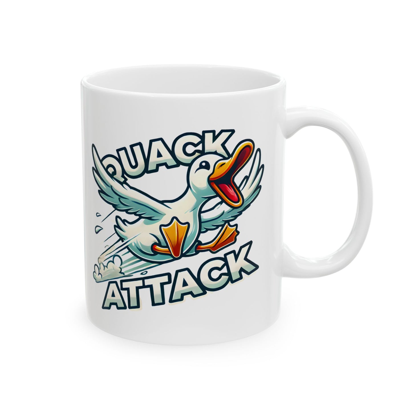 Mug - Quack Attack Duck Design Ceramic Cup (11oz, 15oz)