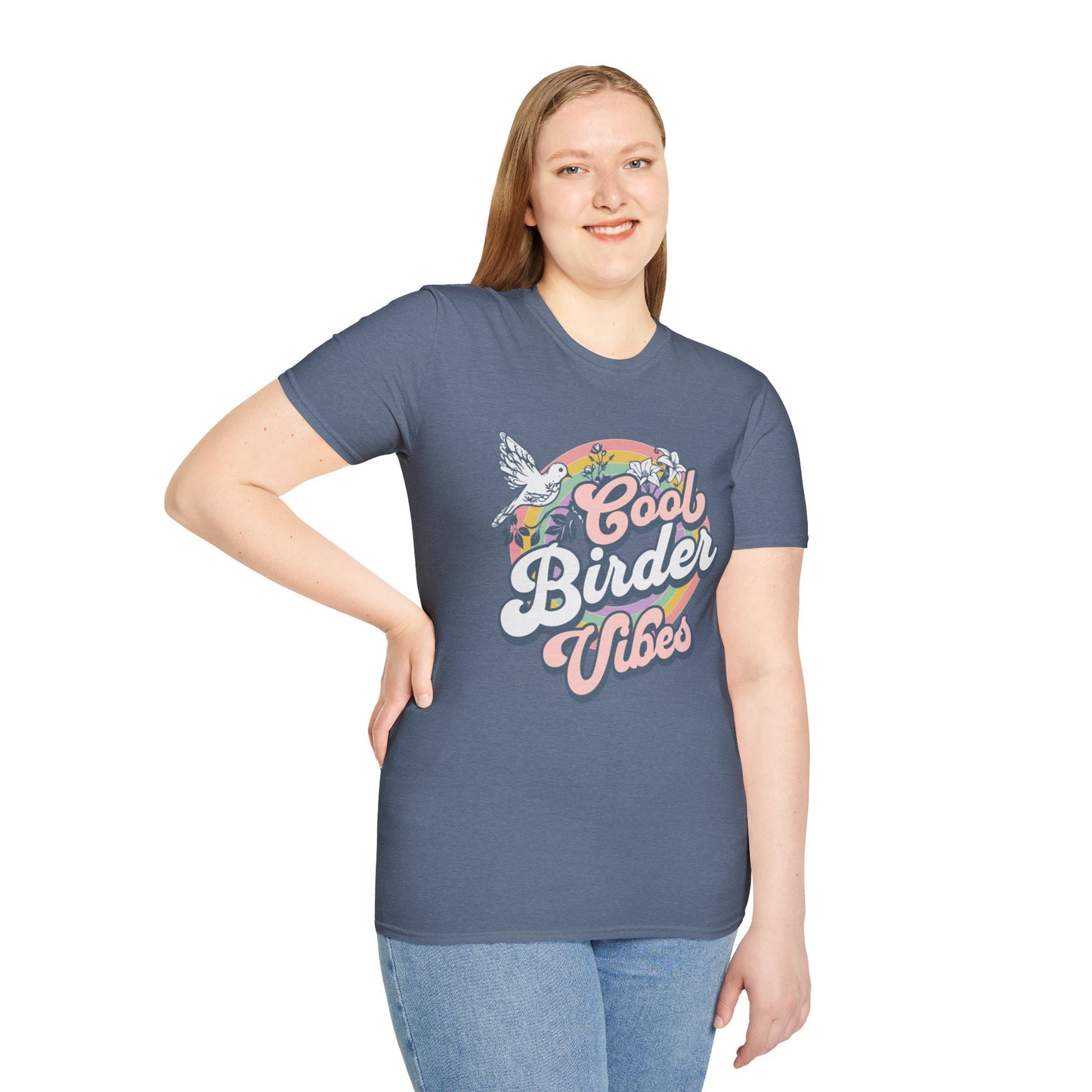 Cool Birder Vibes Unisex Softstyle T-Shirt | Perfect for Bird Lovers and Nature Enthusiasts
