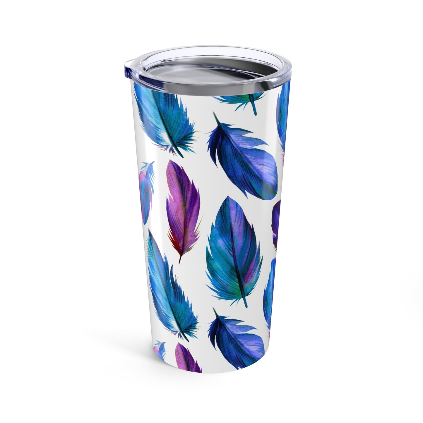 Boho-Chic Feather Tumbler 20oz - Stylish Travel Mug for Coffee Lovers