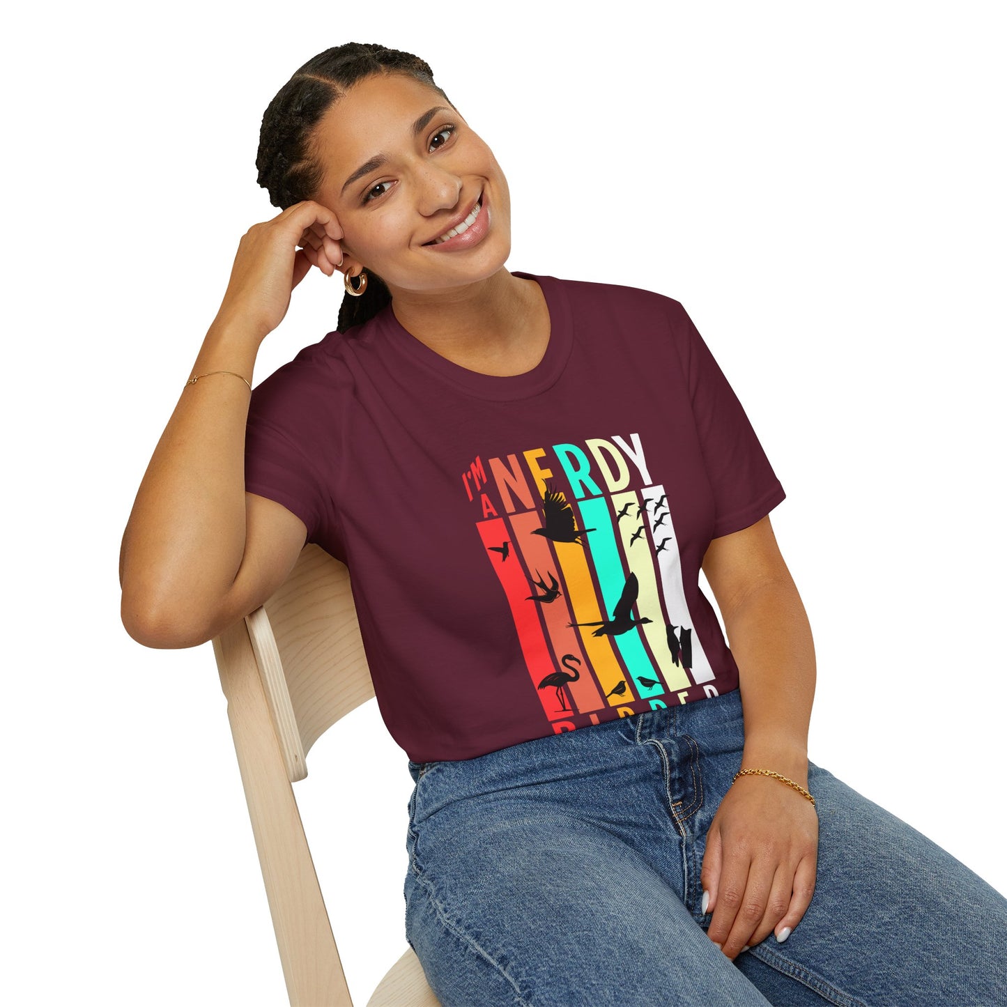 I'm A Nerdy Birder Unisex Softstyle T-Shirt - Nature Lover's Gift