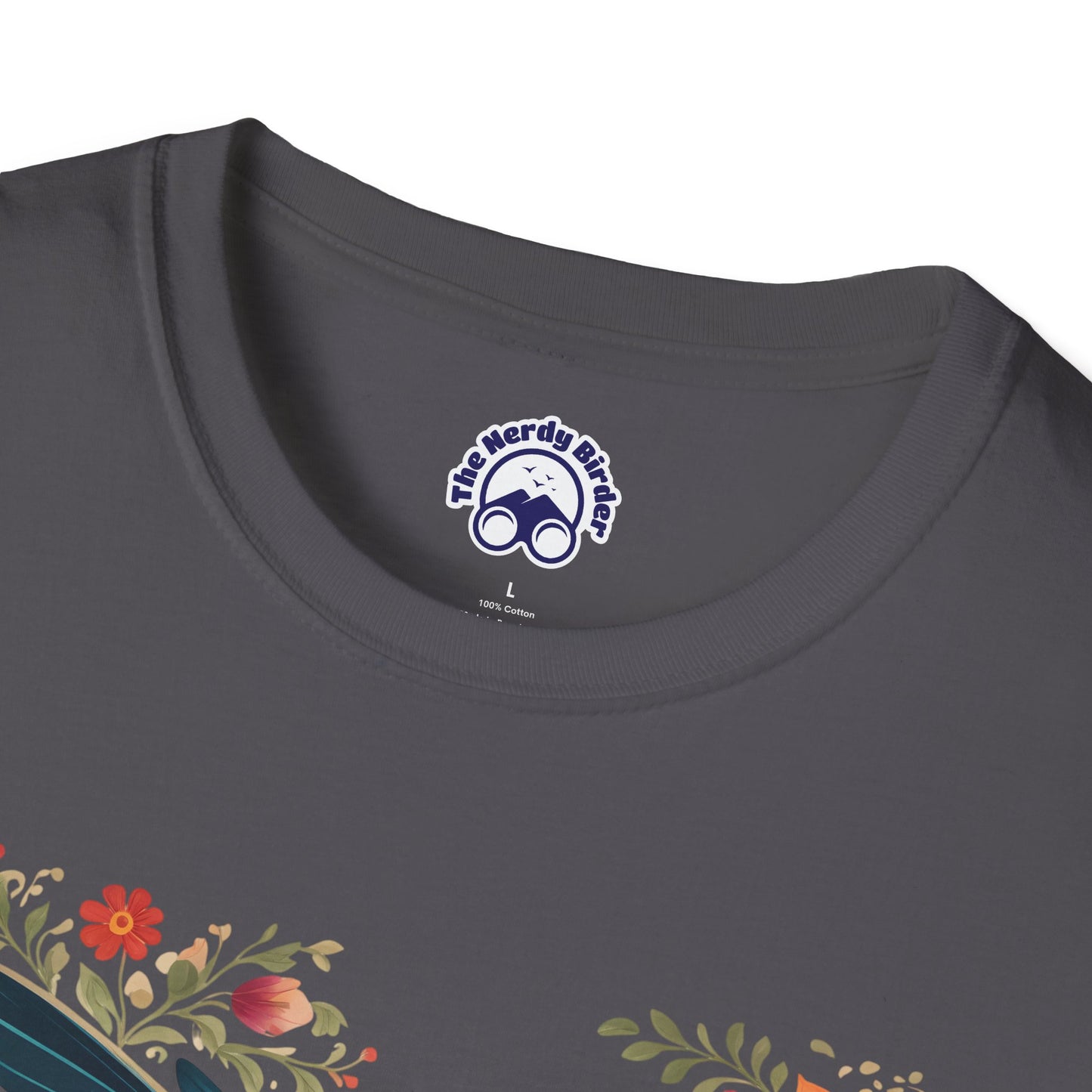 Hummingbird in Bloom – Artistic Nature Unisex Softstyle T-Shirt