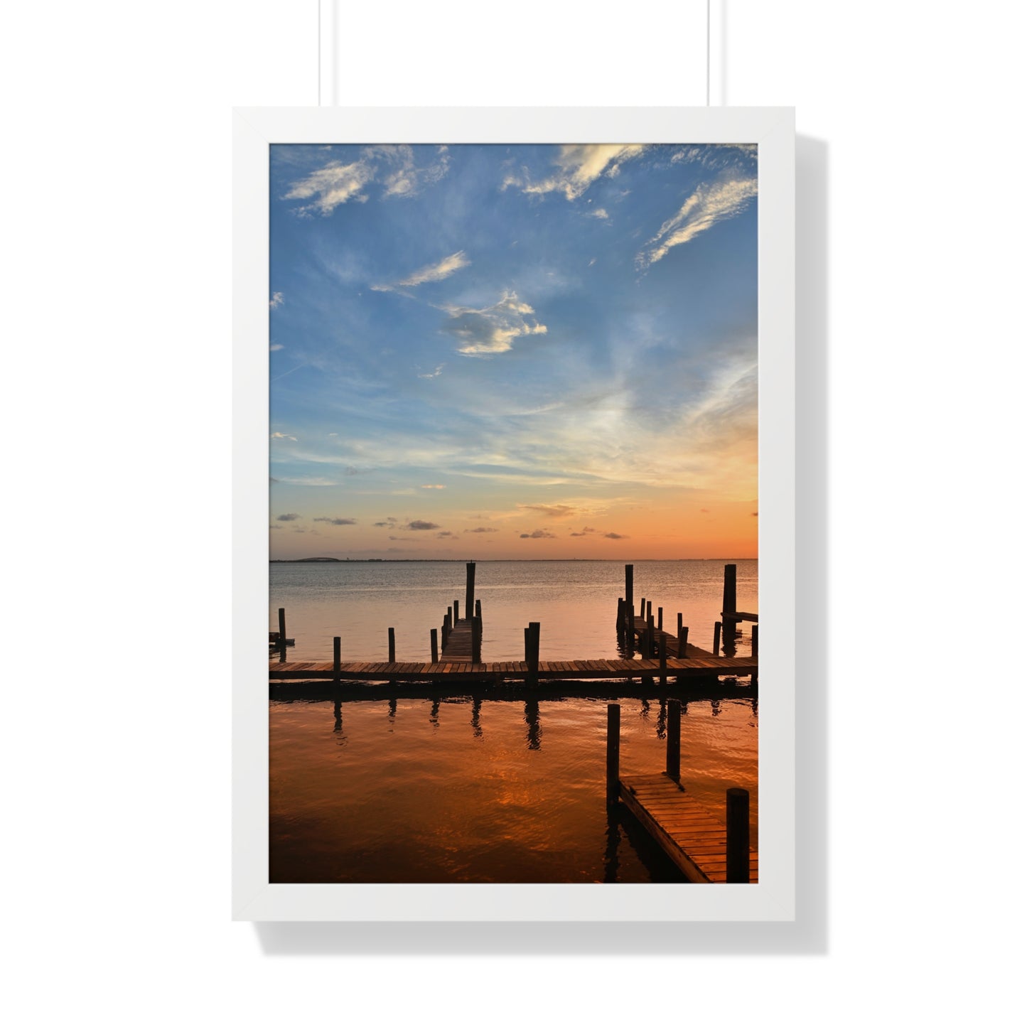 Serene Sunset Framed Vertical Poster - Tranquil Wall Art for Home Decor