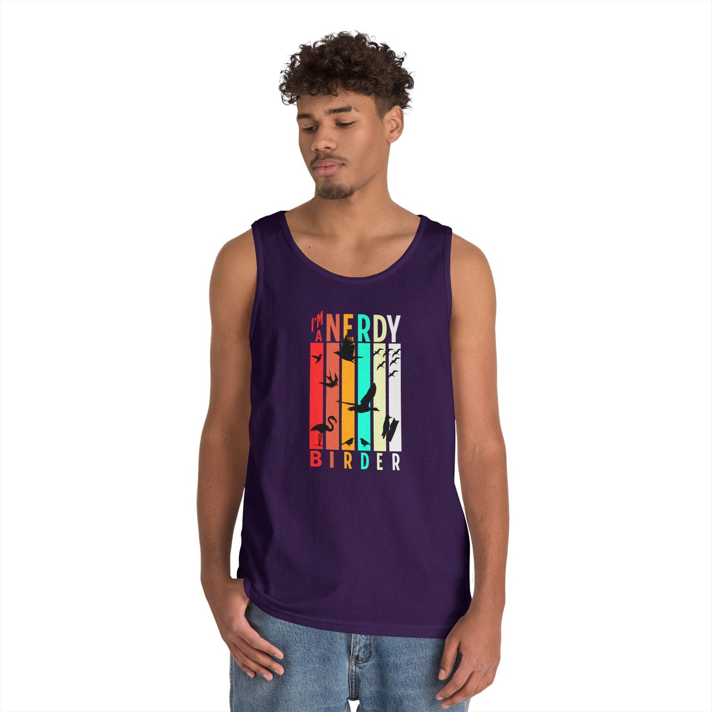 I'm A Nerdy Birder Tank Top, Gift for Bird Lovers, Unisex Summer Wear, Nature Lover's Apparel, Fun Casual Tank