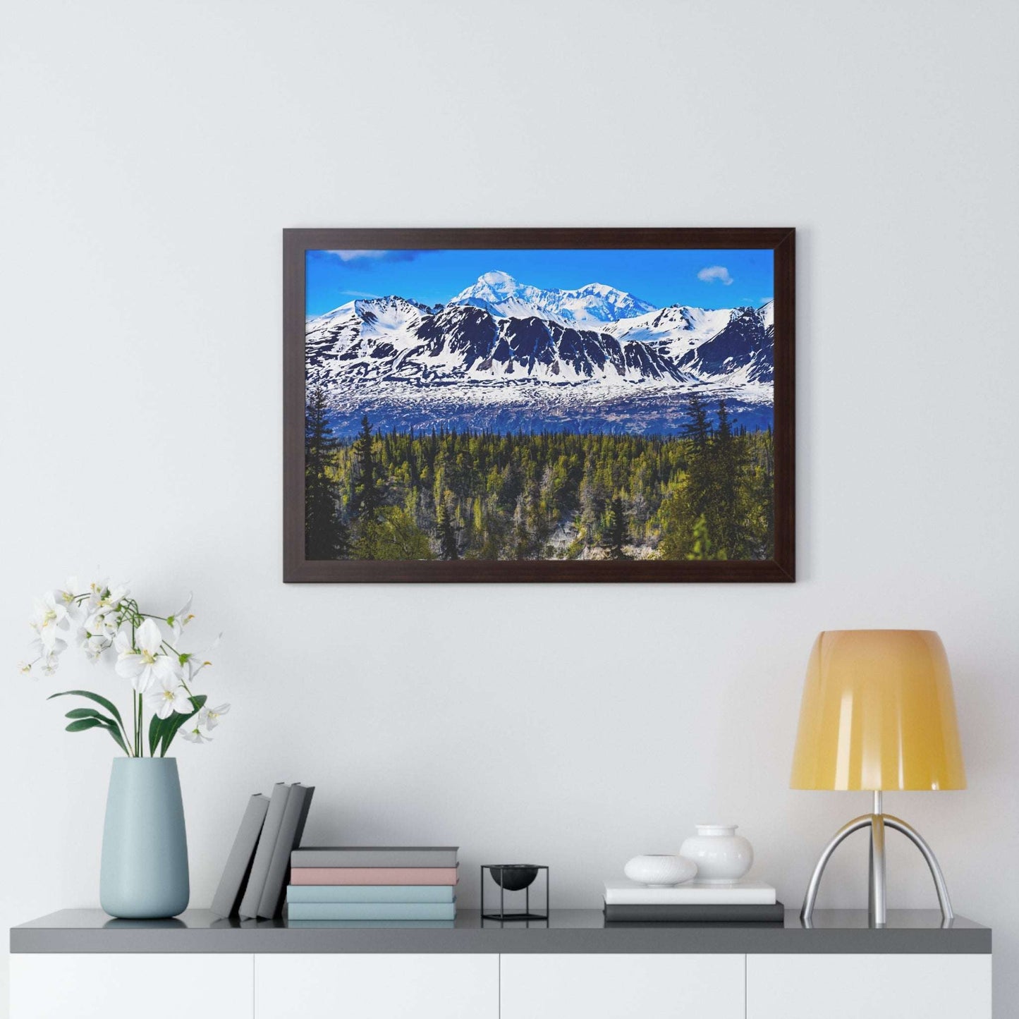 Mountain Landscape Framed Poster, Scenic Wall Art, Nature Decor, Gift for Outdoor Lovers, Home Office Artwork, Nature
