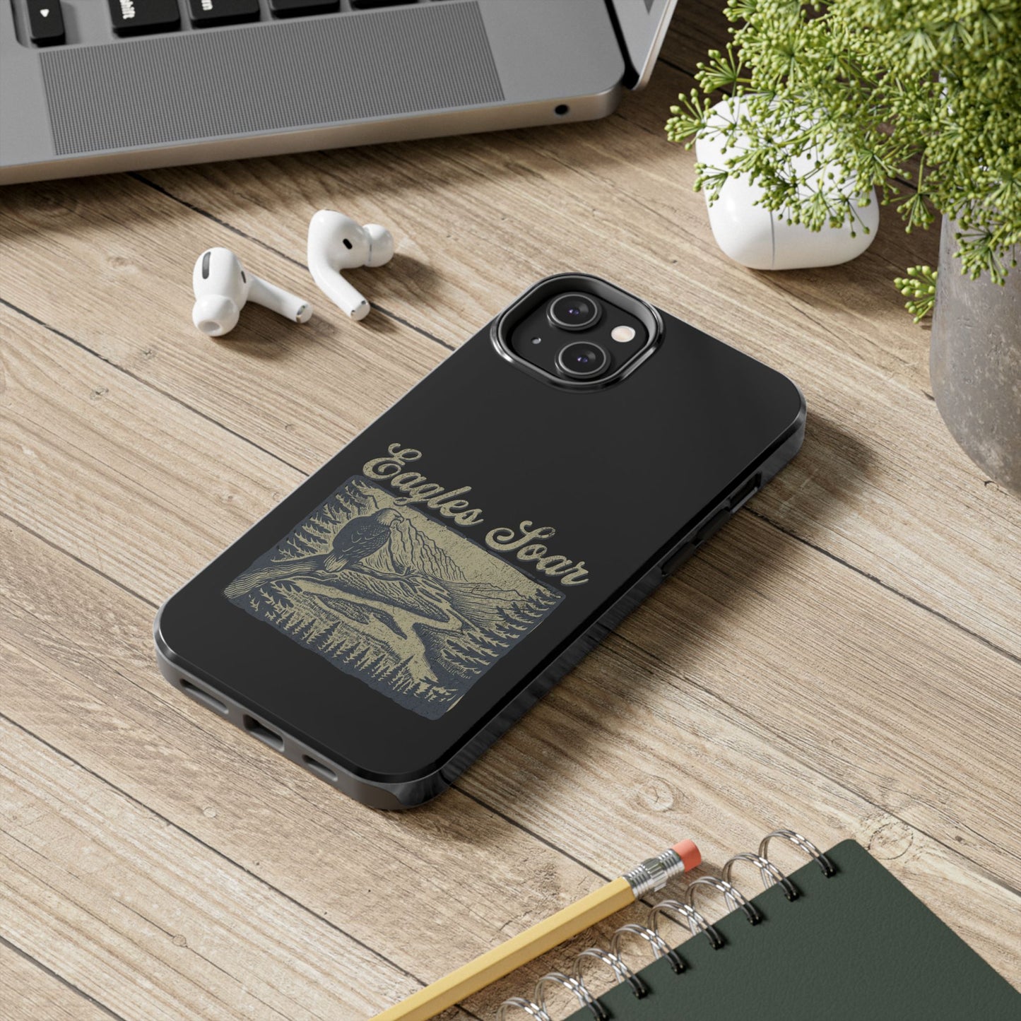The Nerdy Birder - Eagles Soar Tough Phone Case, Nature Lover Gift, Hiking Accessory, Wildlife Enthusiast, Adventure Protection Case