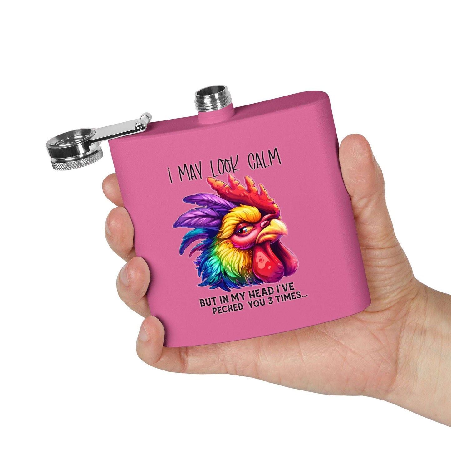 I May Look Calm Stainless Steel Flask - 6oz