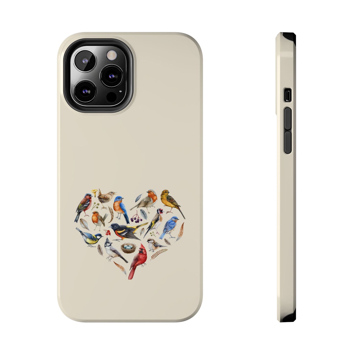 Bird Heart Tough Phone Cases - Cute Wildlife Design, Gift for Nature Enthusiasts, Durable Cases for Birdwatching