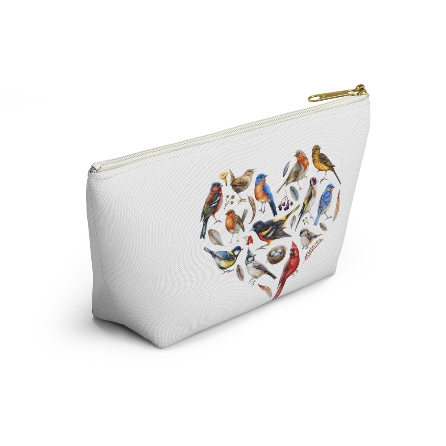 Heart of Birds Accessory Pouch White