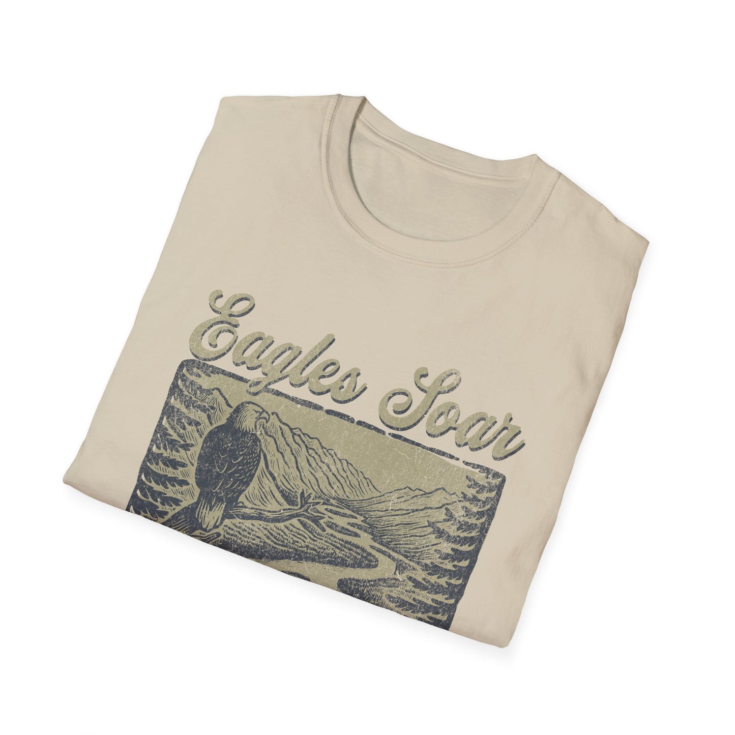 Eagles Soar Unisex Softstyle T-Shirt - Nature Inspired Graphic Tee