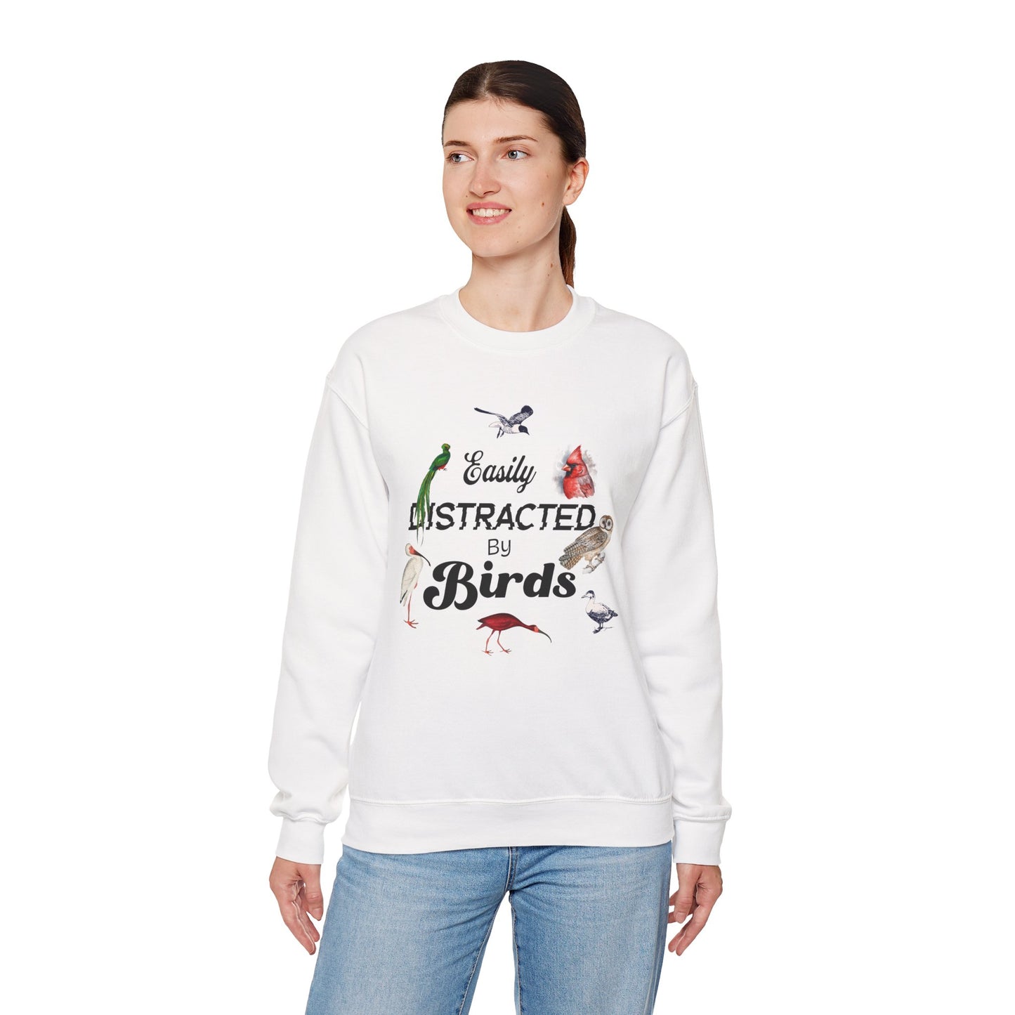 Easily Distracted by Birds Sweatshirt | Unisex Heavy Blend Crewneck