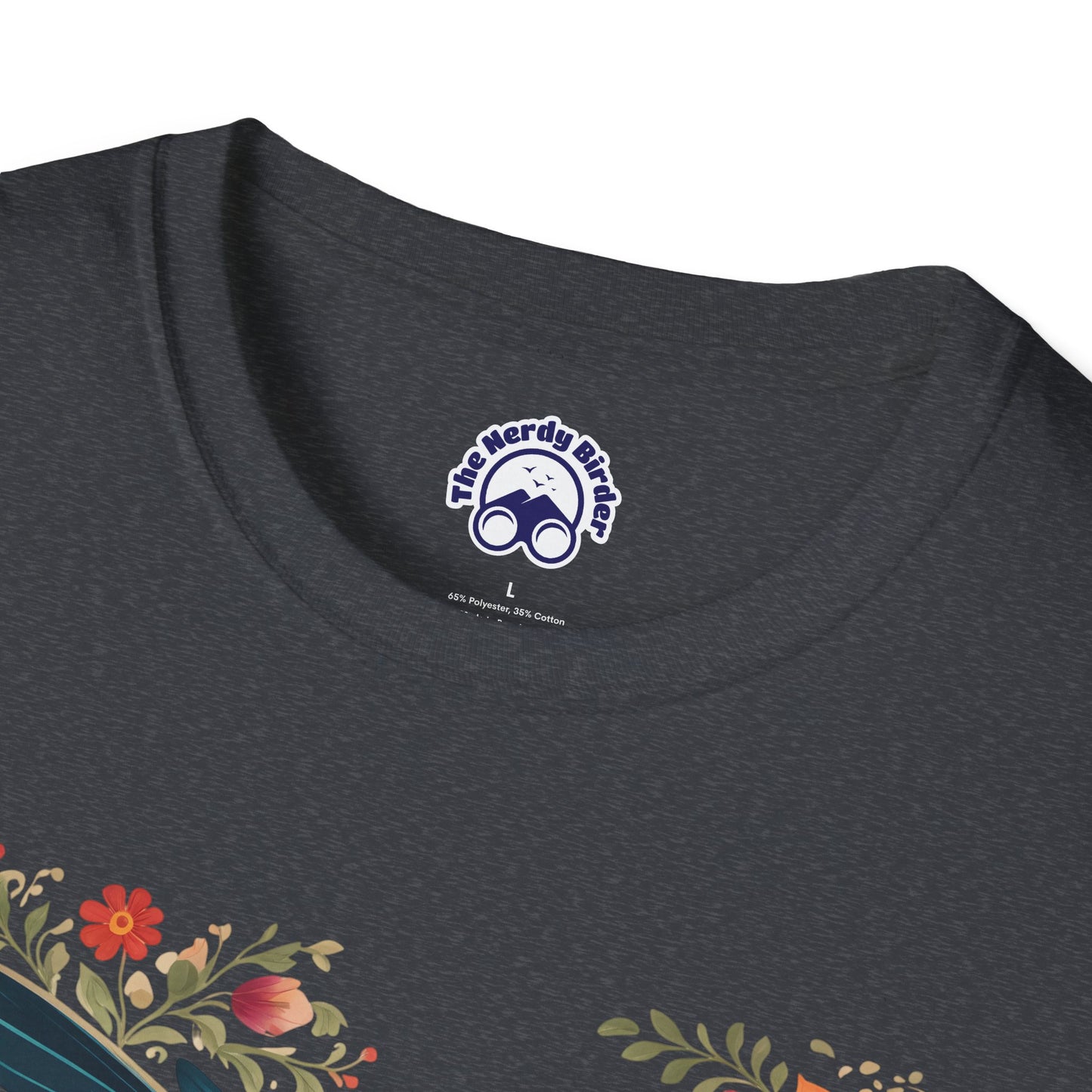 Hummingbird in Bloom – Artistic Nature Unisex Softstyle T-Shirt