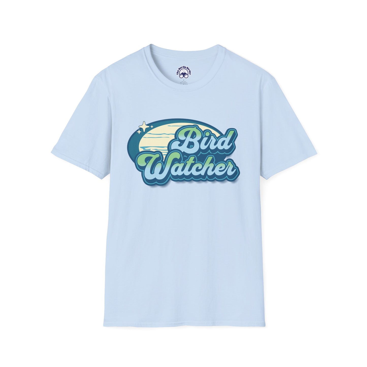 Bird Watcher Teal Unisex Softstyle T-Shirt - Retro Vibe Tee for Casual Wear