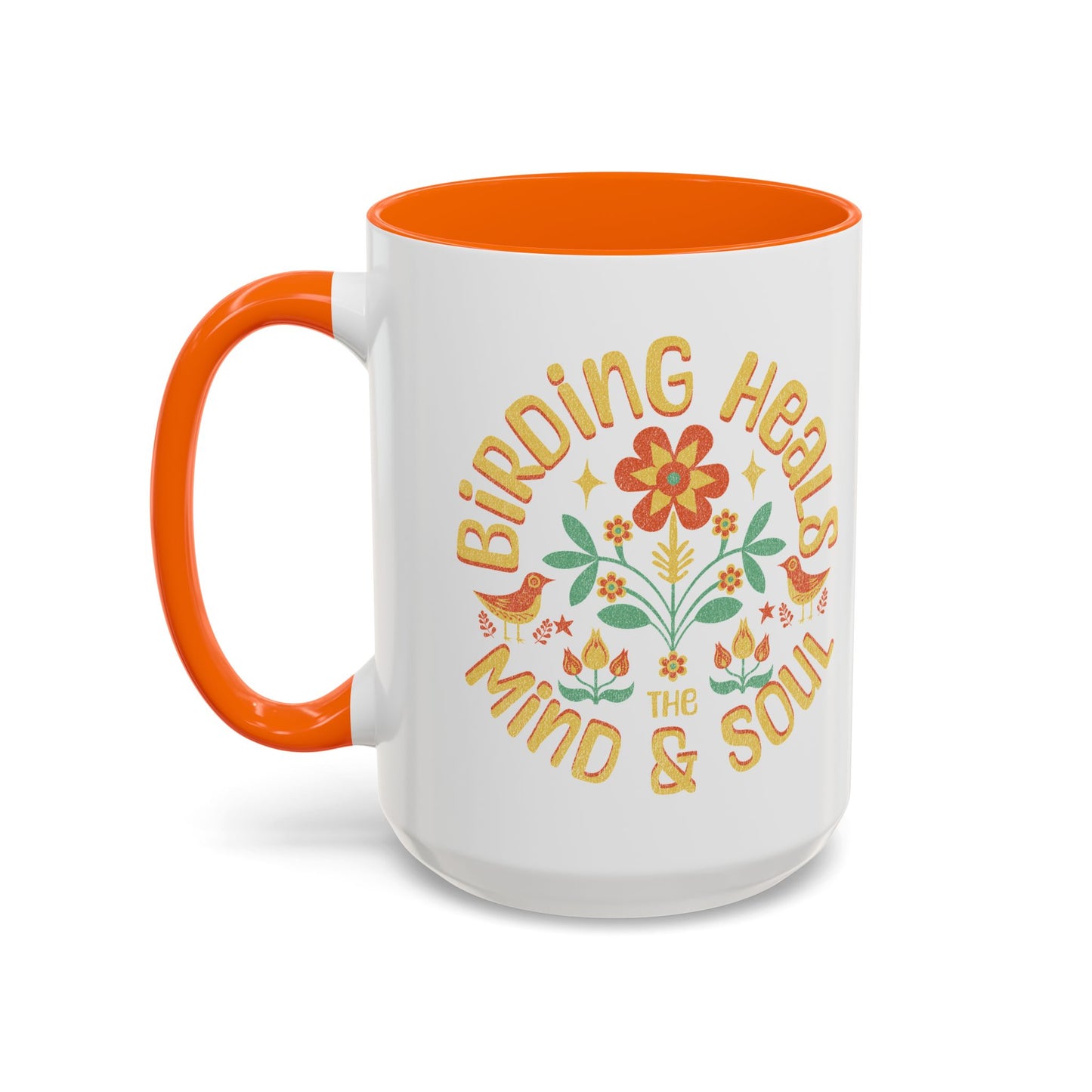 Birding Heals Accent Coffee Mug - Mind & Soul - Nature Lover Gift