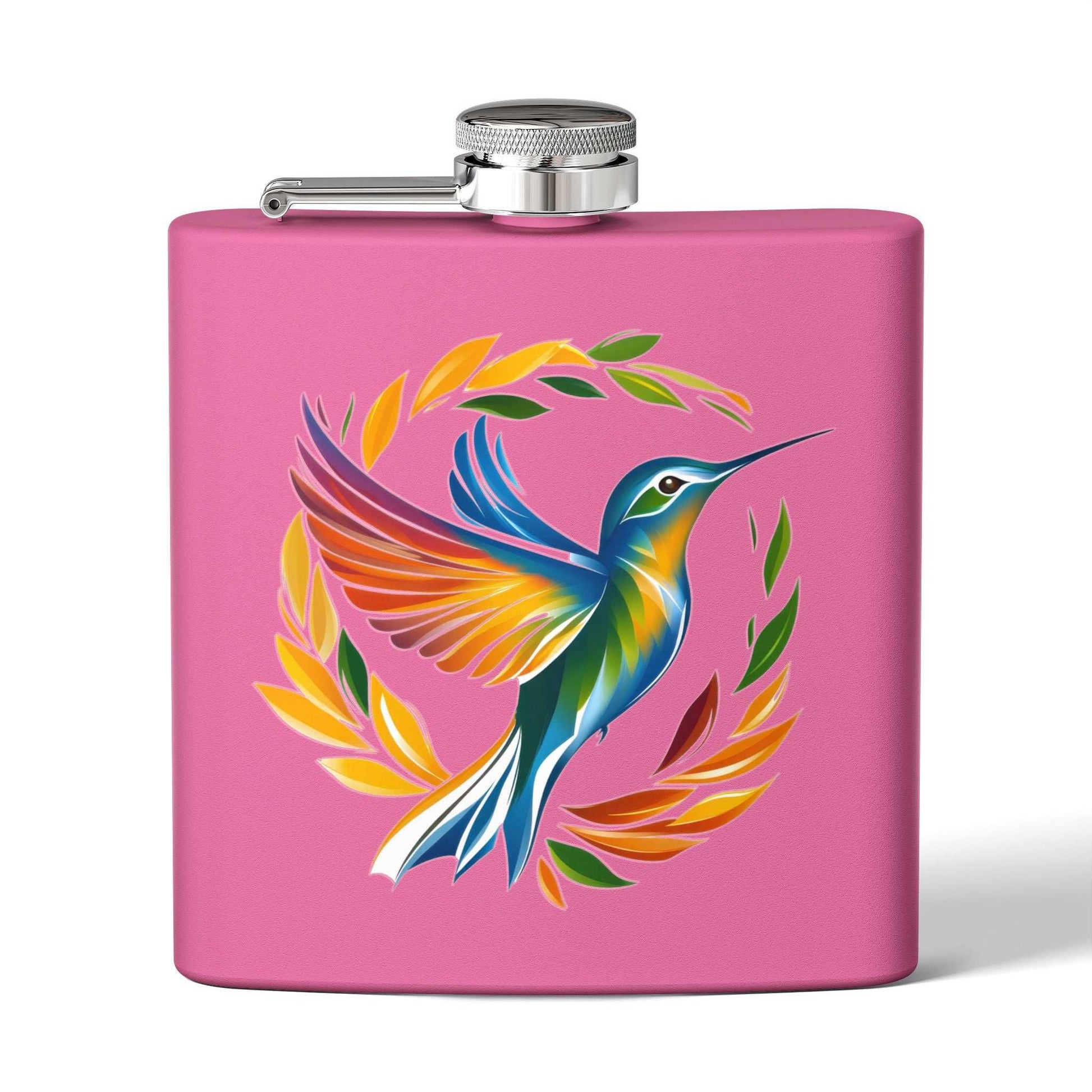 Hummingbird Rainbow Stainless Steel Flask - 6oz