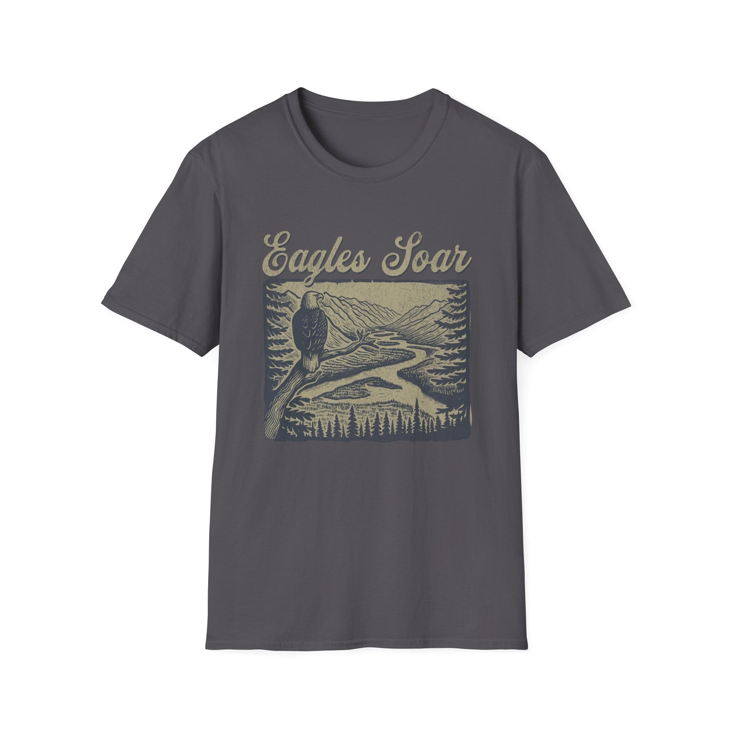 Eagles Soar Unisex Softstyle T-Shirt - Nature Inspired Graphic Tee