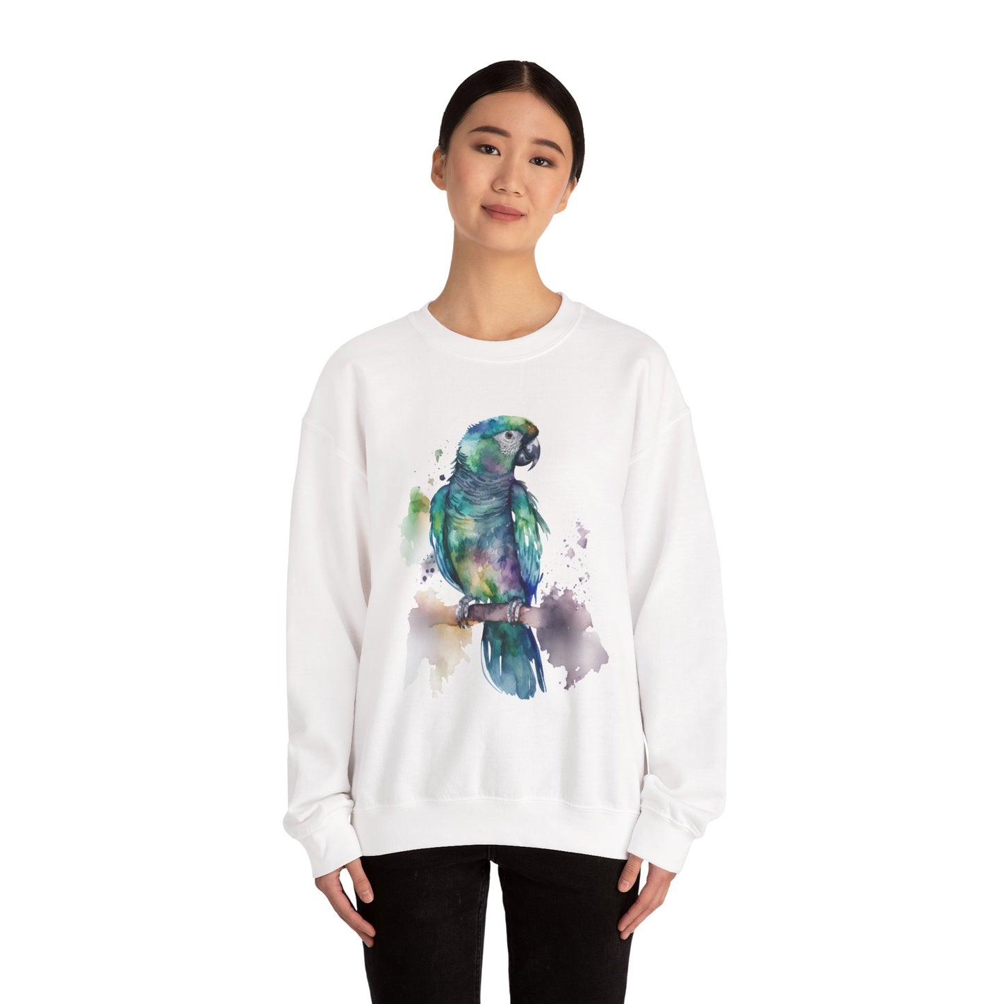 Colorful Parrot Art Unisex Crewneck Sweatshirt - Nature Lover Gift