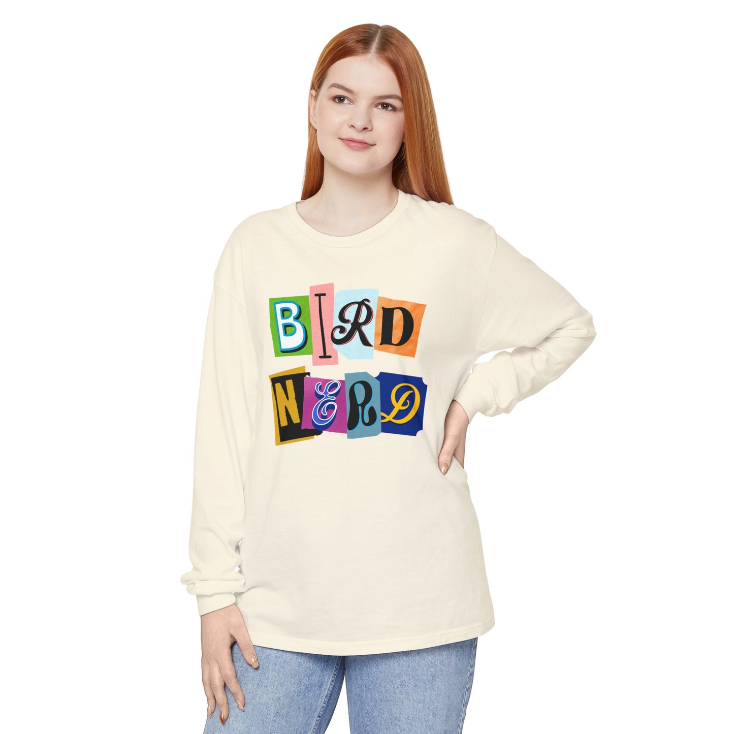 Bird Nerd Long Sleeve T-Shirt - Unisex Garment-Dyed Apparel for Bird Lovers
