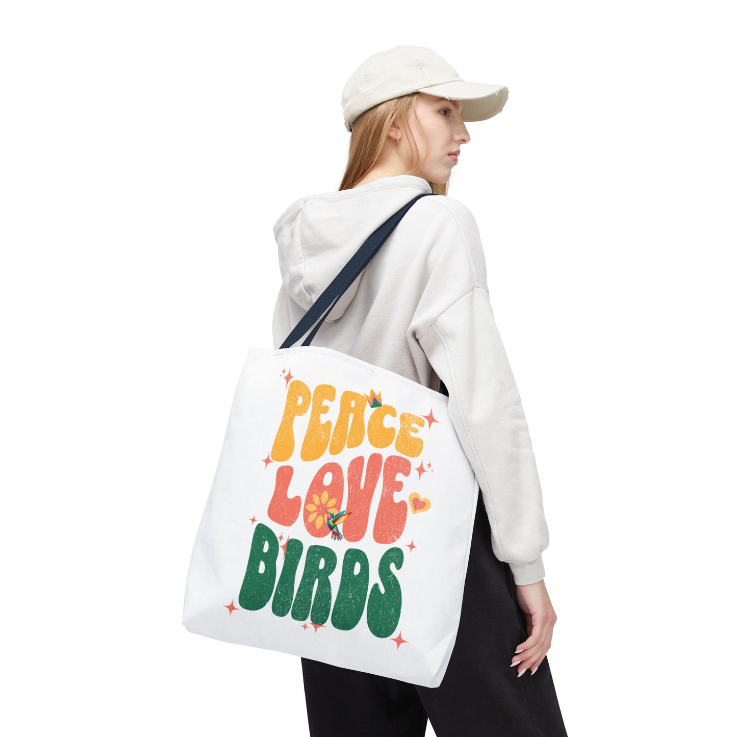 Peace Love Birds Tote Bag – Eco-Friendly Canvas Bag for Nature Lovers