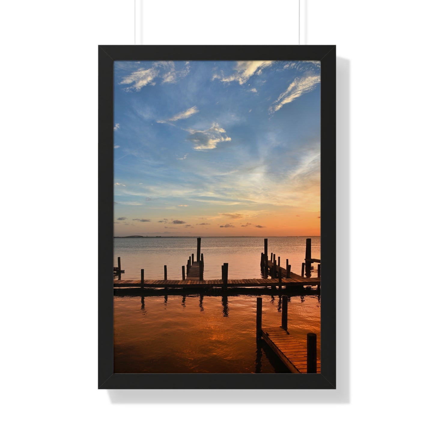 Serene Sunset Framed Vertical Poster - Tranquil Wall Art for Home Decor