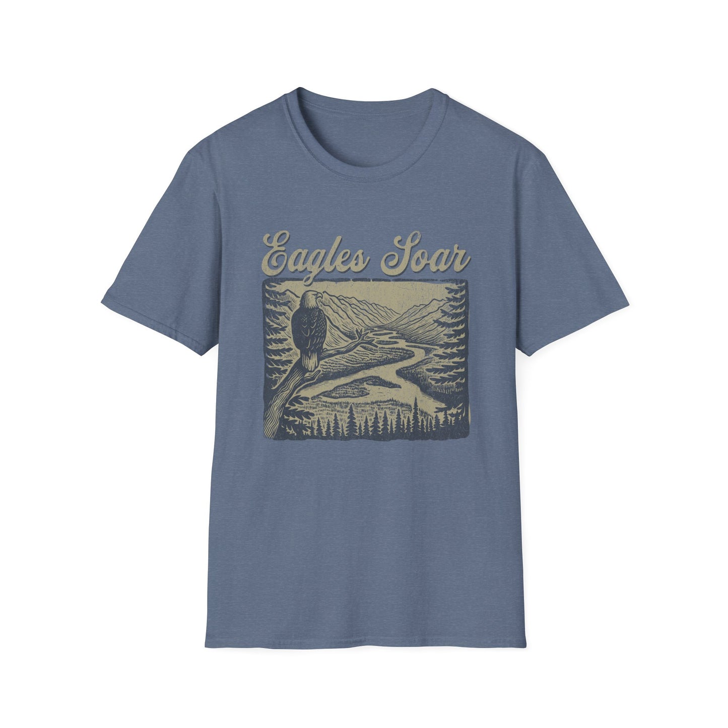 Eagles Soar Unisex Softstyle T-Shirt - Nature Inspired Graphic Tee