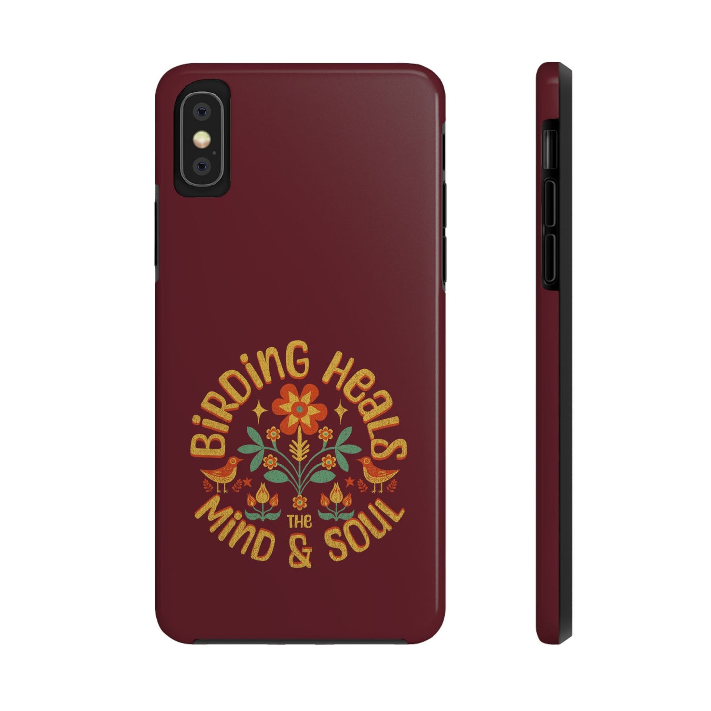 The Nerdy Birder - Birding Heals the Mind & Soul Design, Tough Secure Phone Covers for Bird Lovers, Artistic Gifts for Nature Enthusiasts