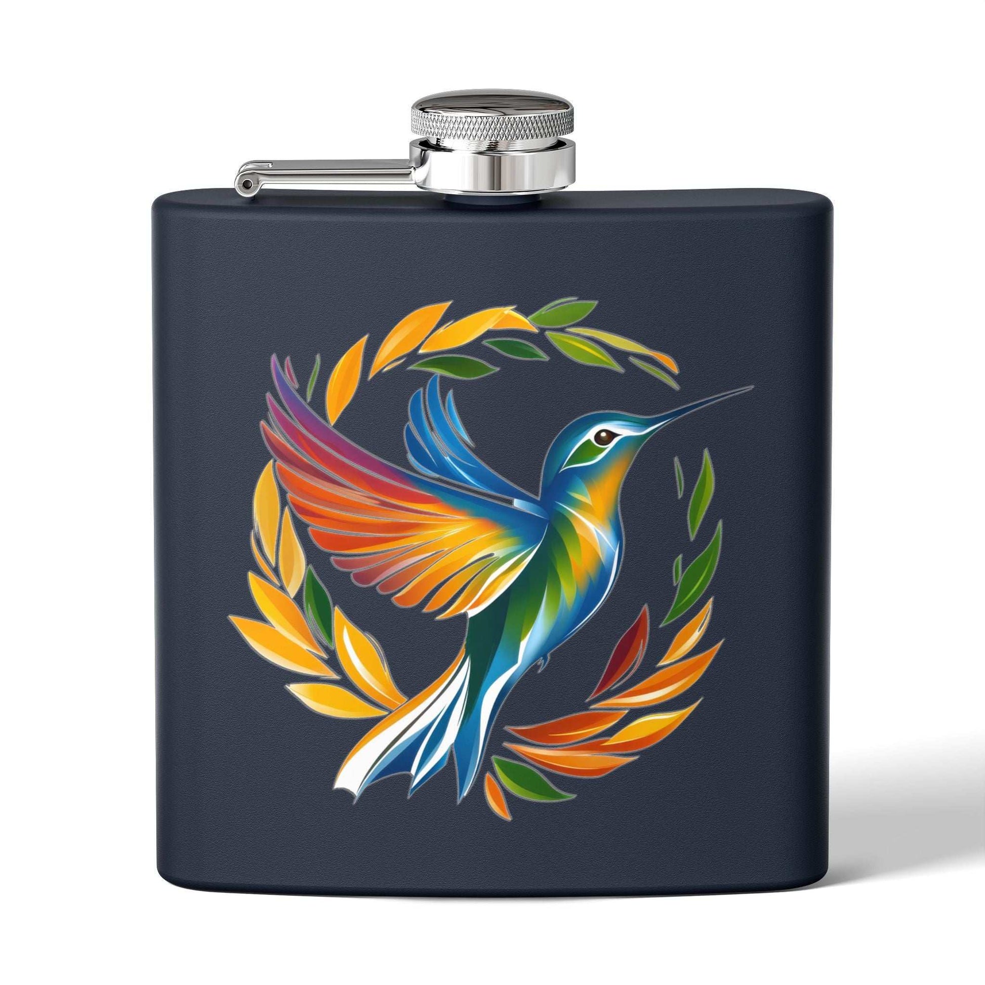 Hummingbird Rainbow Stainless Steel Flask - 6oz