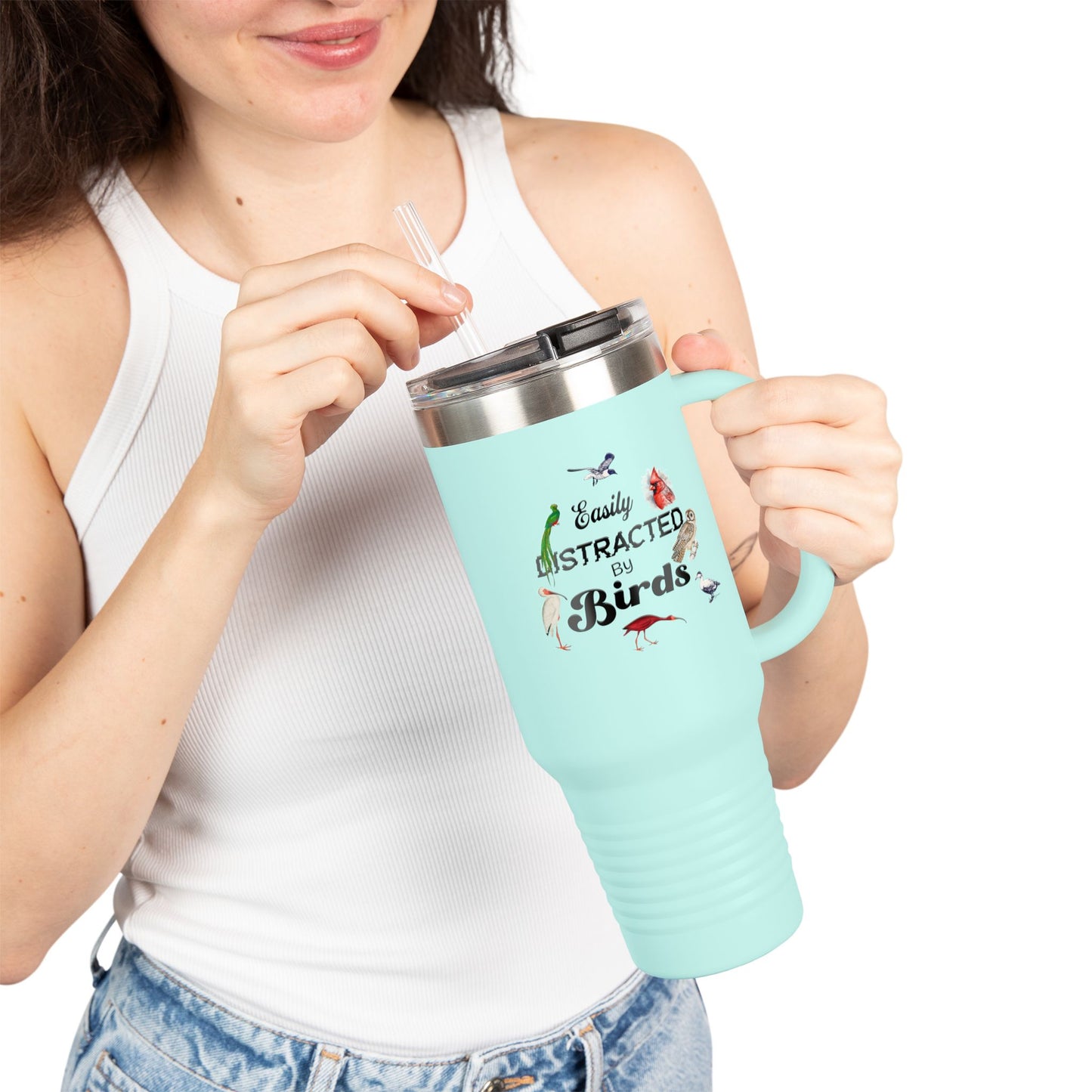 Easily Distracted by Birds Insulated Travel Mug - 40oz Adventure Companion